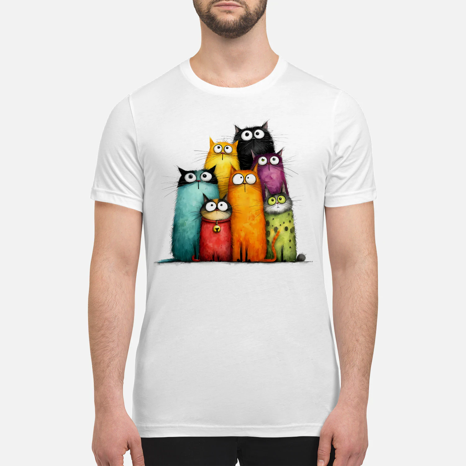 Cat Funny Color Row