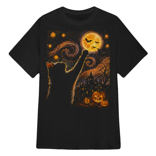Cat halloween vangoh