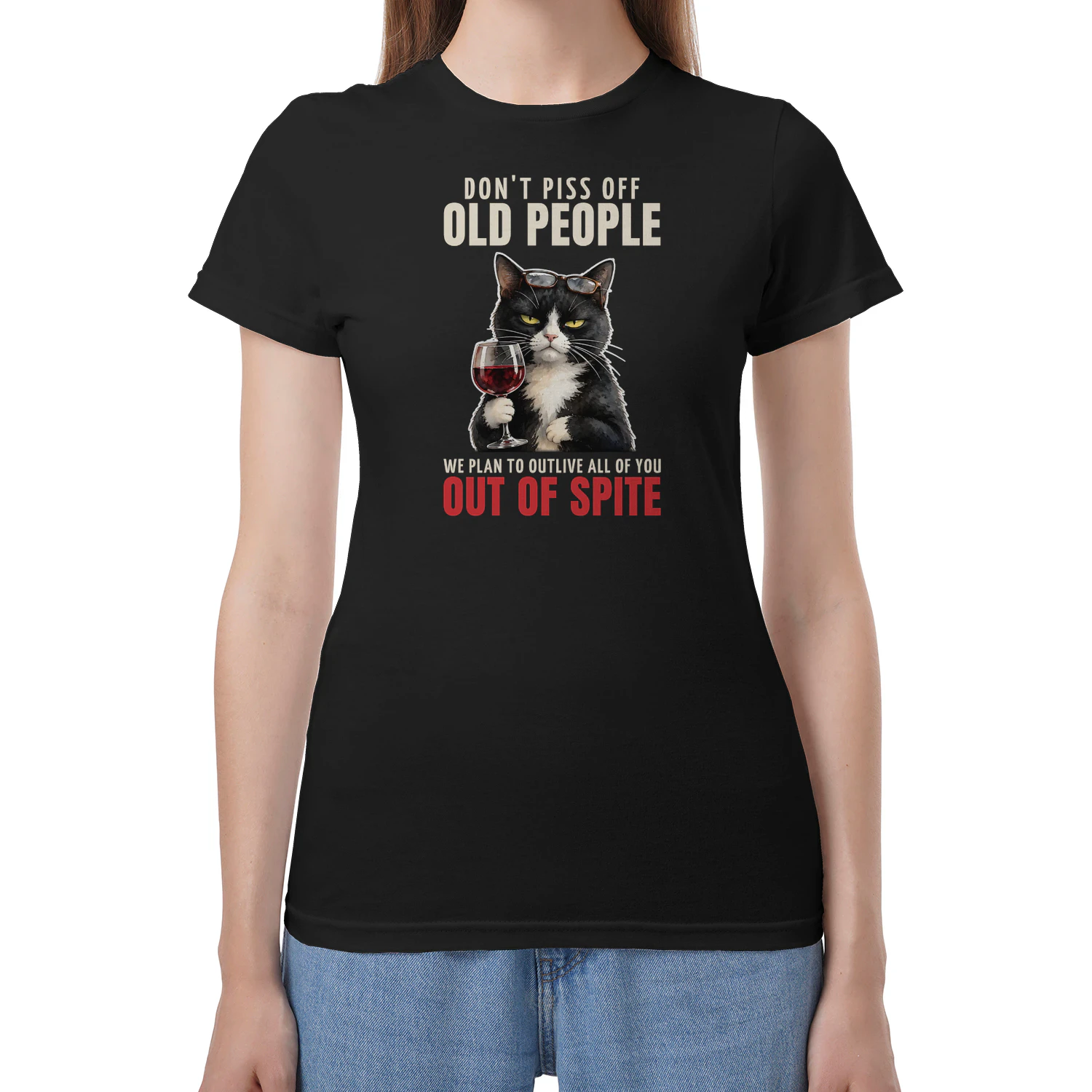 Cat Old People Tuxedo