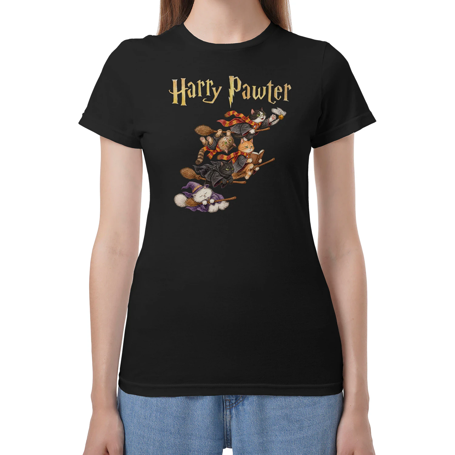 Cat Harry Pawter Broom Race
