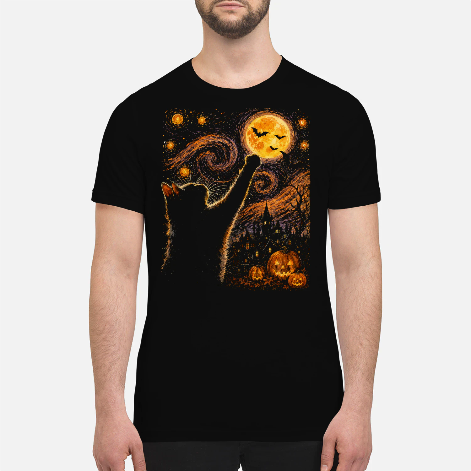 Cat halloween vangoh