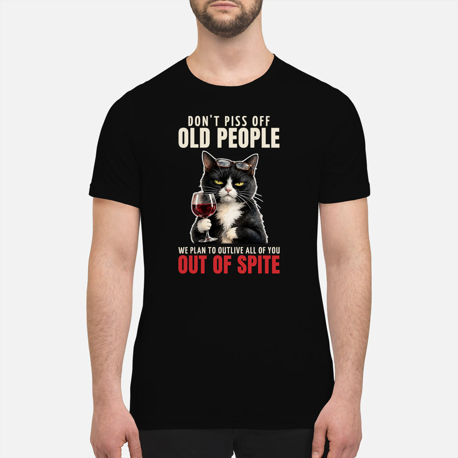 Cat Old People Tuxedo