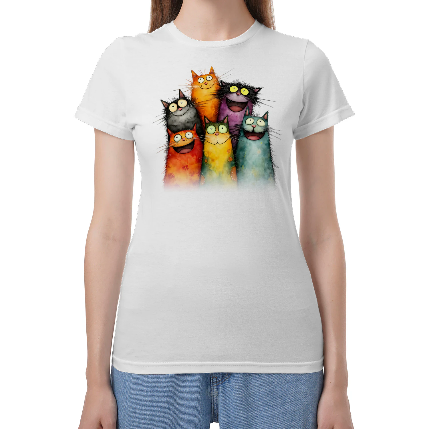 Cat Funny Color Crowd