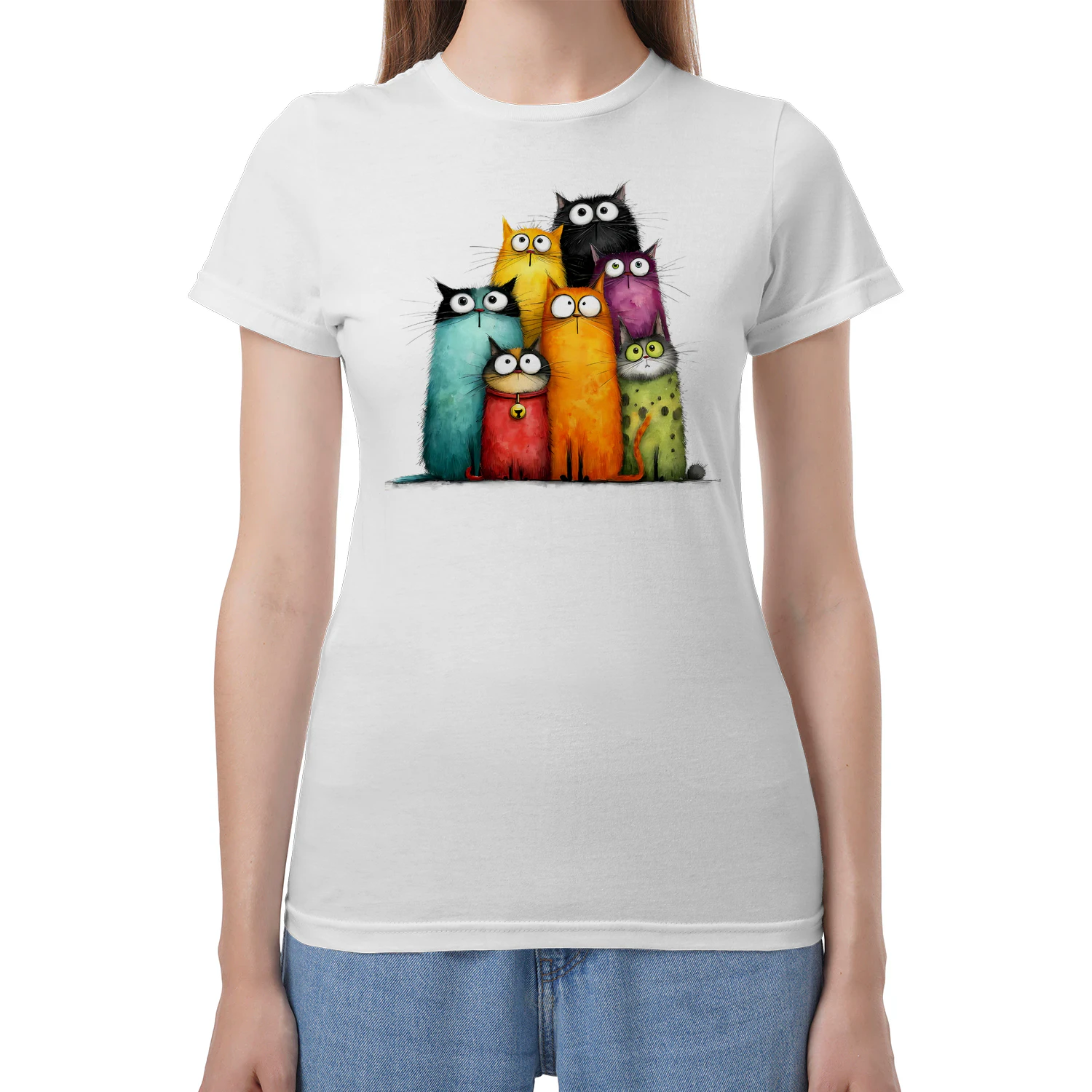 Cat Funny Color Row