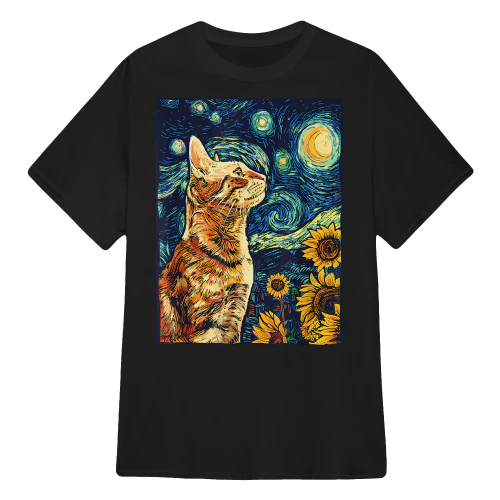 Cat Sunflower Art