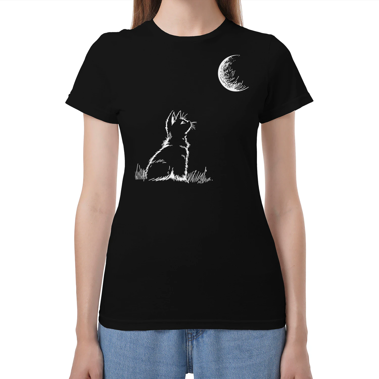 Cat Crescent Moon