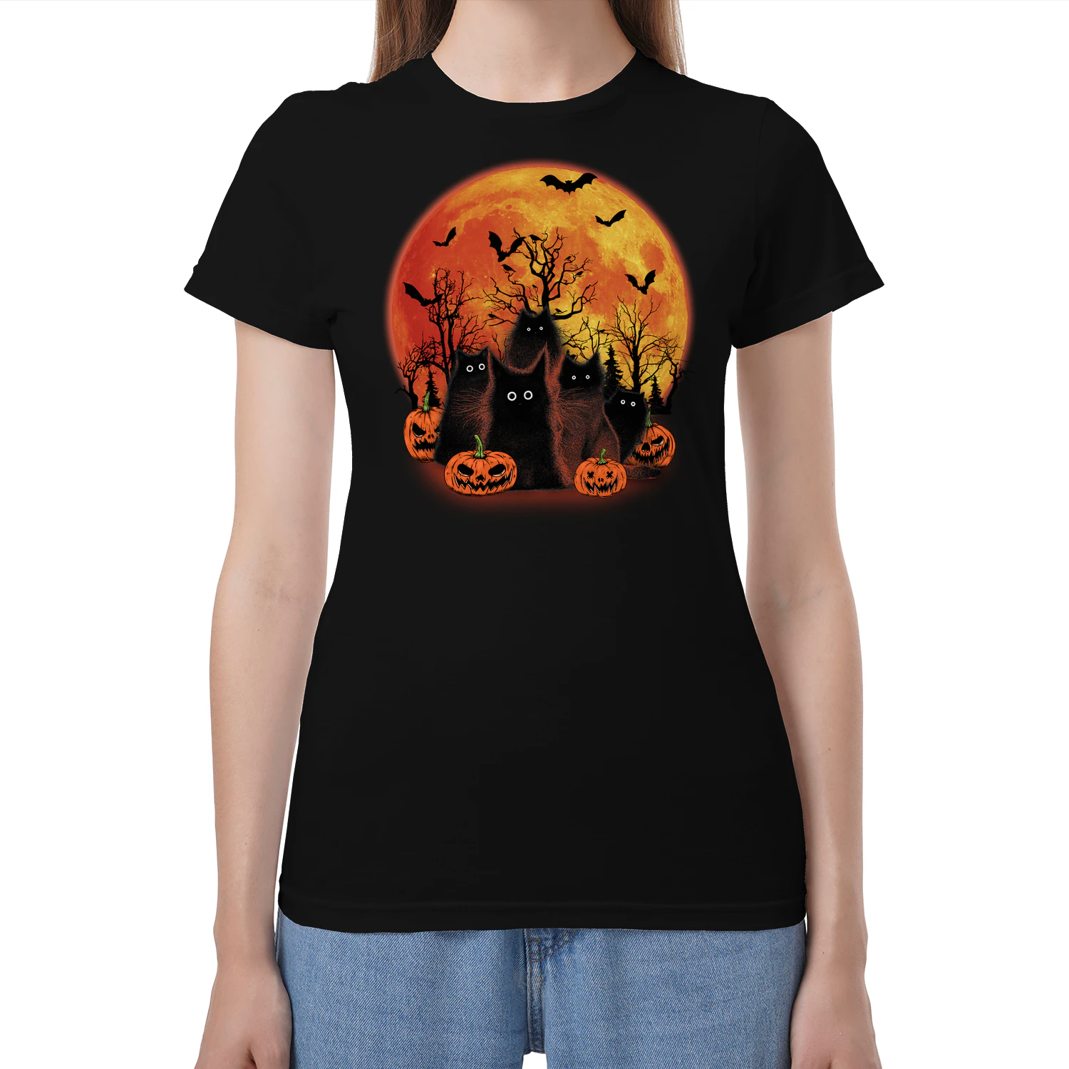 Cat Halloween Moonrise