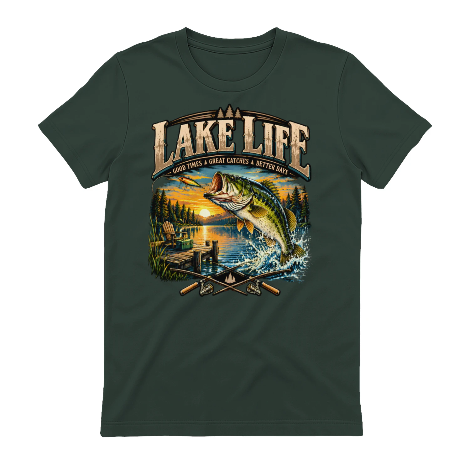 Lake Life Fishing Club Shirt | Vintage Bass Fishing Outdoor Tee