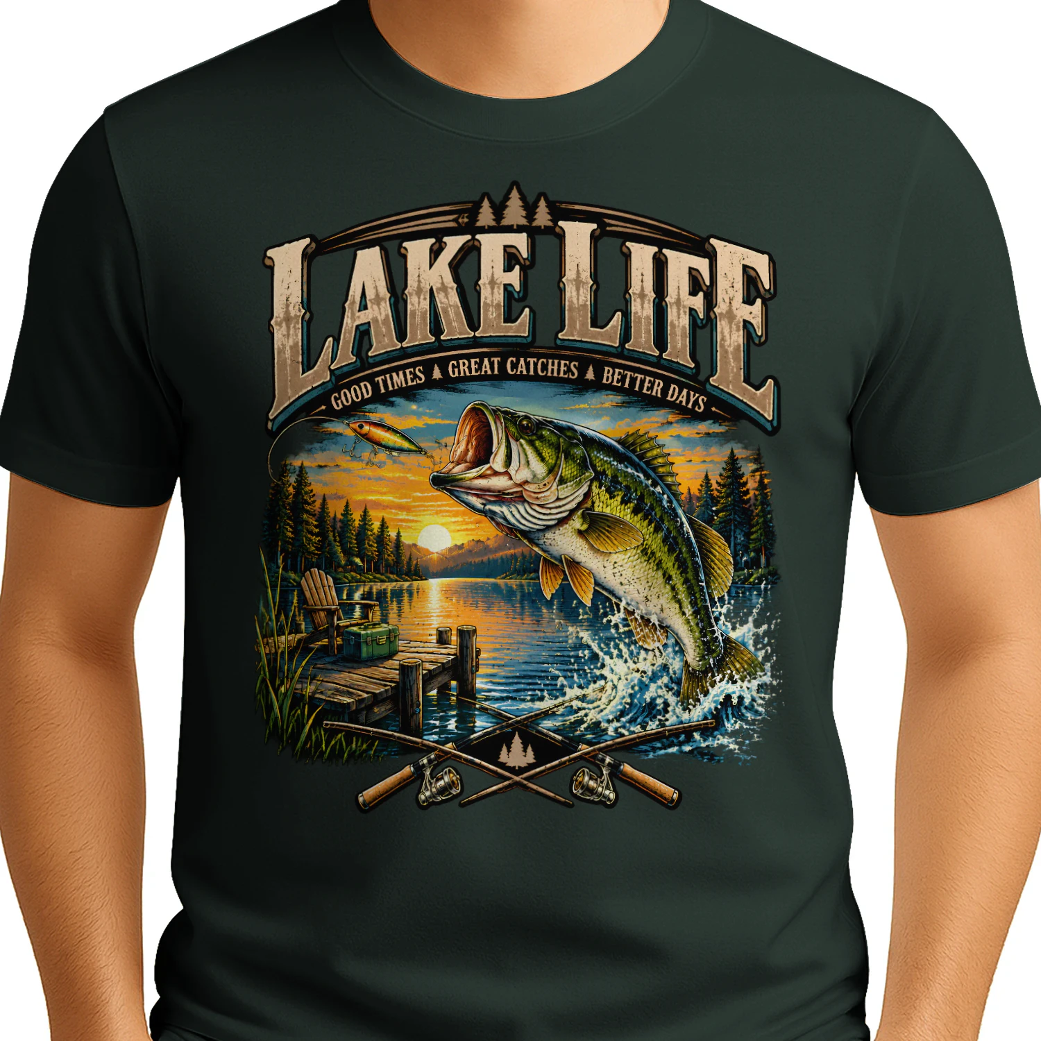 Lake Life Fishing Club Shirt | Vintage Bass Fishing Outdoor Tee