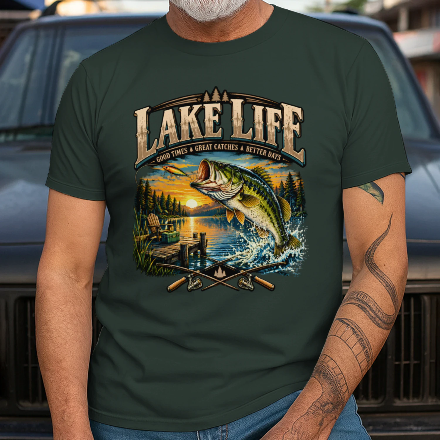 Lake Life Fishing Club Shirt | Vintage Bass Fishing Outdoor Tee