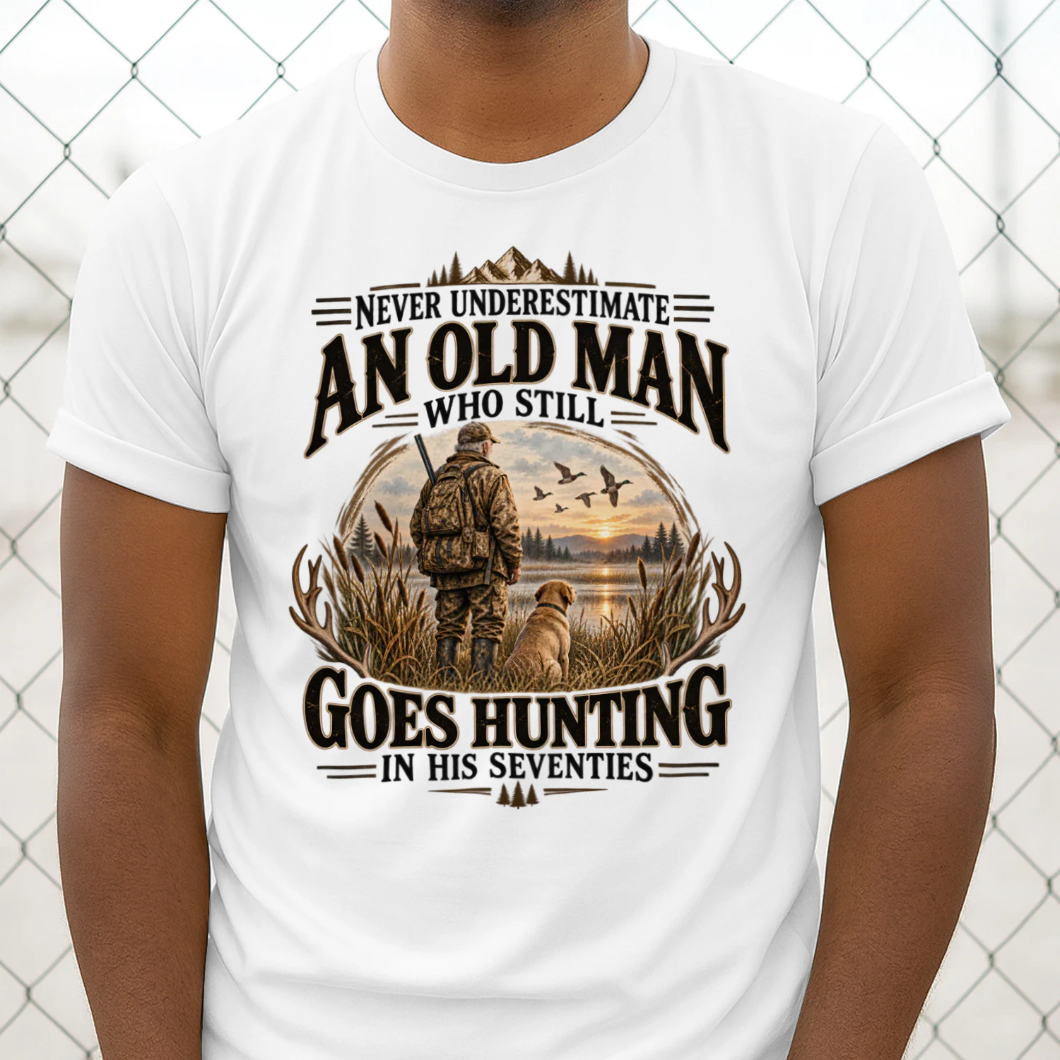 Never Underestimate An Old Man Hunting Shirt 🦌 Funny Hunter T-Shirt for Dad, Grandpa Hunting Gift, Deer Season Tee - Get Yours!