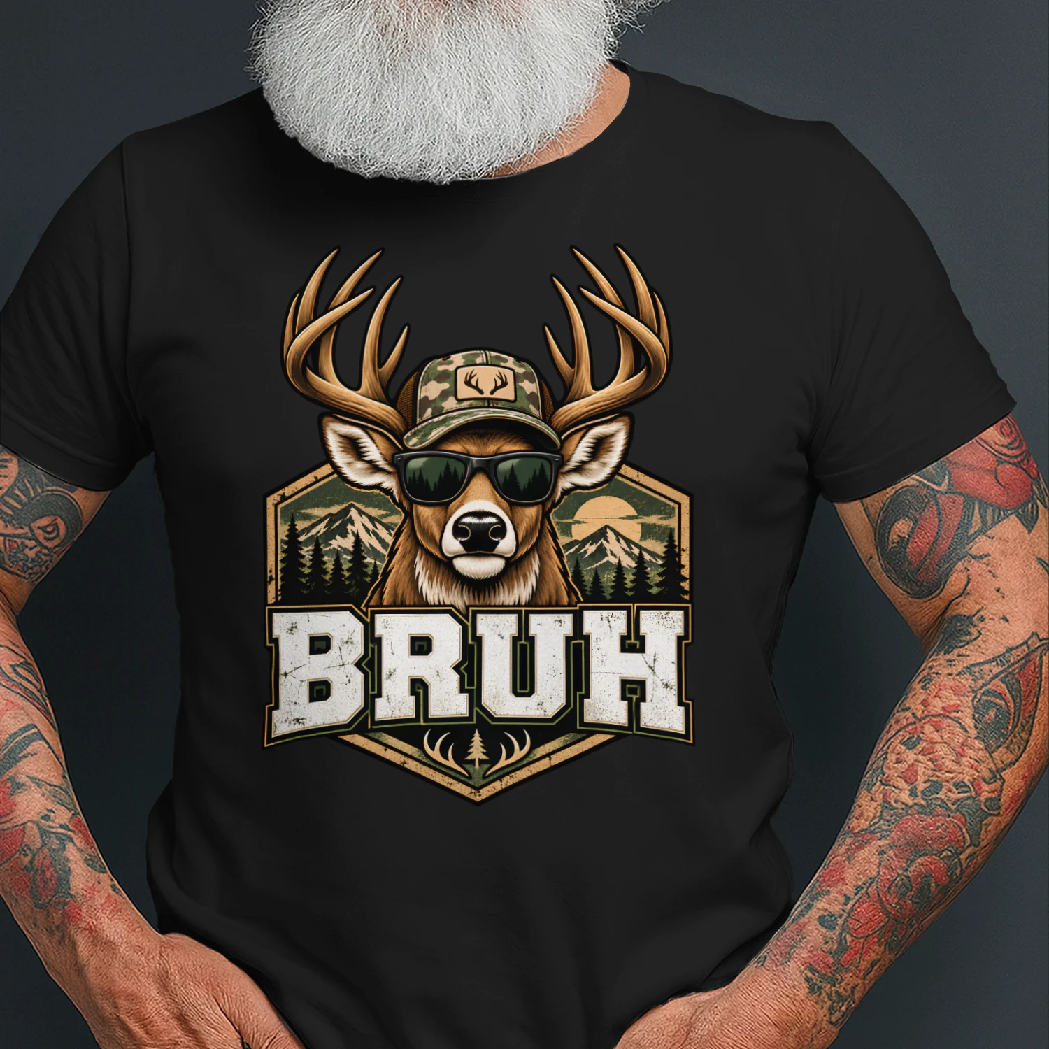 Bruh Deer Shirt 🦌 Funny Deer Hunting Camo Hat T-Shirt, Youth Kids Teen Hunter Tee, Outdoor Boy Gift, Funny Hunting Season Apparel - Get Yours!