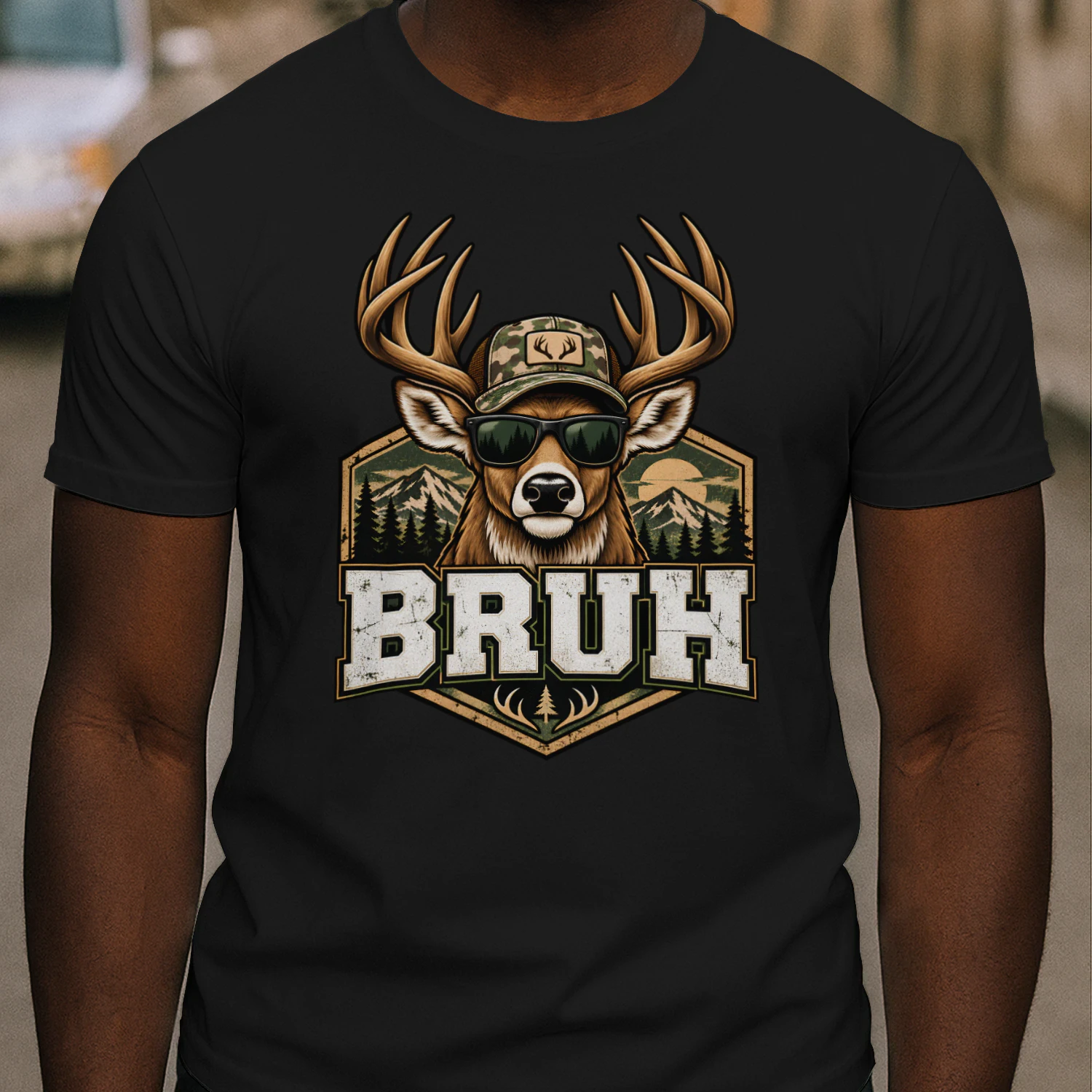 Bruh Deer Shirt 🦌 Funny Deer Hunting Camo Hat T-Shirt, Youth Kids Teen Hunter Tee, Outdoor Boy Gift, Funny Hunting Season Apparel - Get Yours!