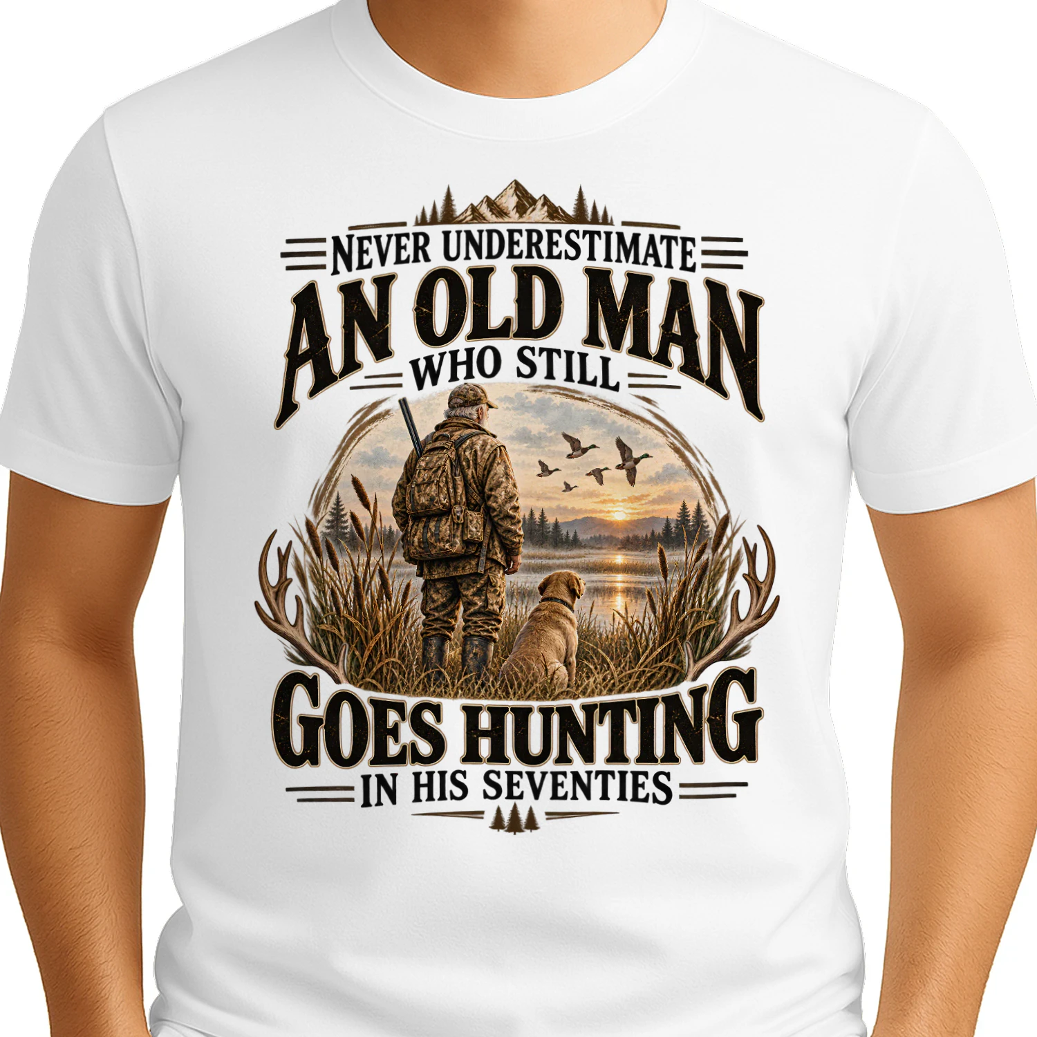 Never Underestimate An Old Man Hunting Shirt 🦌 Funny Hunter T-Shirt for Dad, Grandpa Hunting Gift, Deer Season Tee - Get Yours!