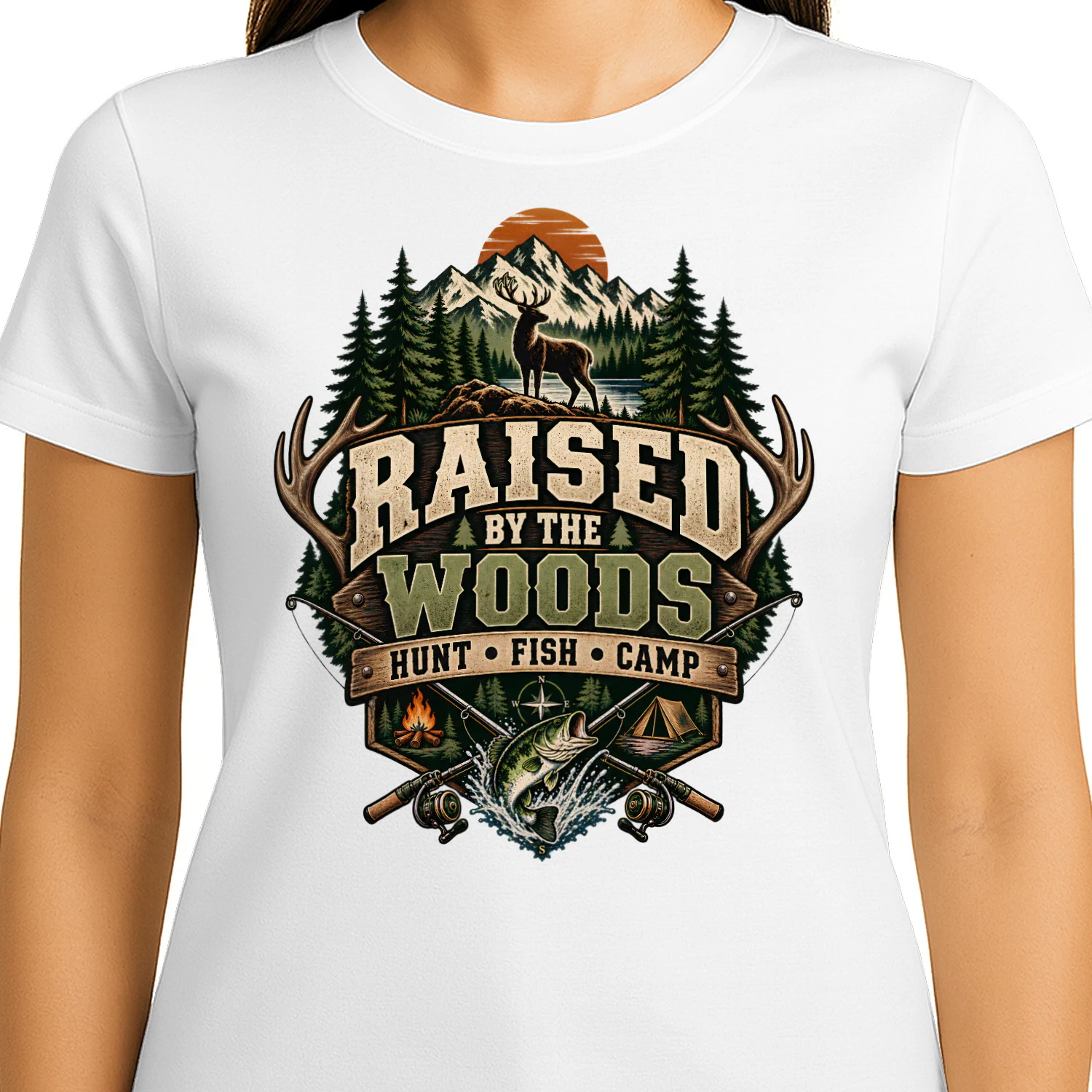 Raised By The Woods Shirt 🦌 Hunt Fish Camp T-Shirt, Vintage Outdoor Adventure Tee, Deer Hunting Fishing Gift for Outdoorsmen – Get Yours!