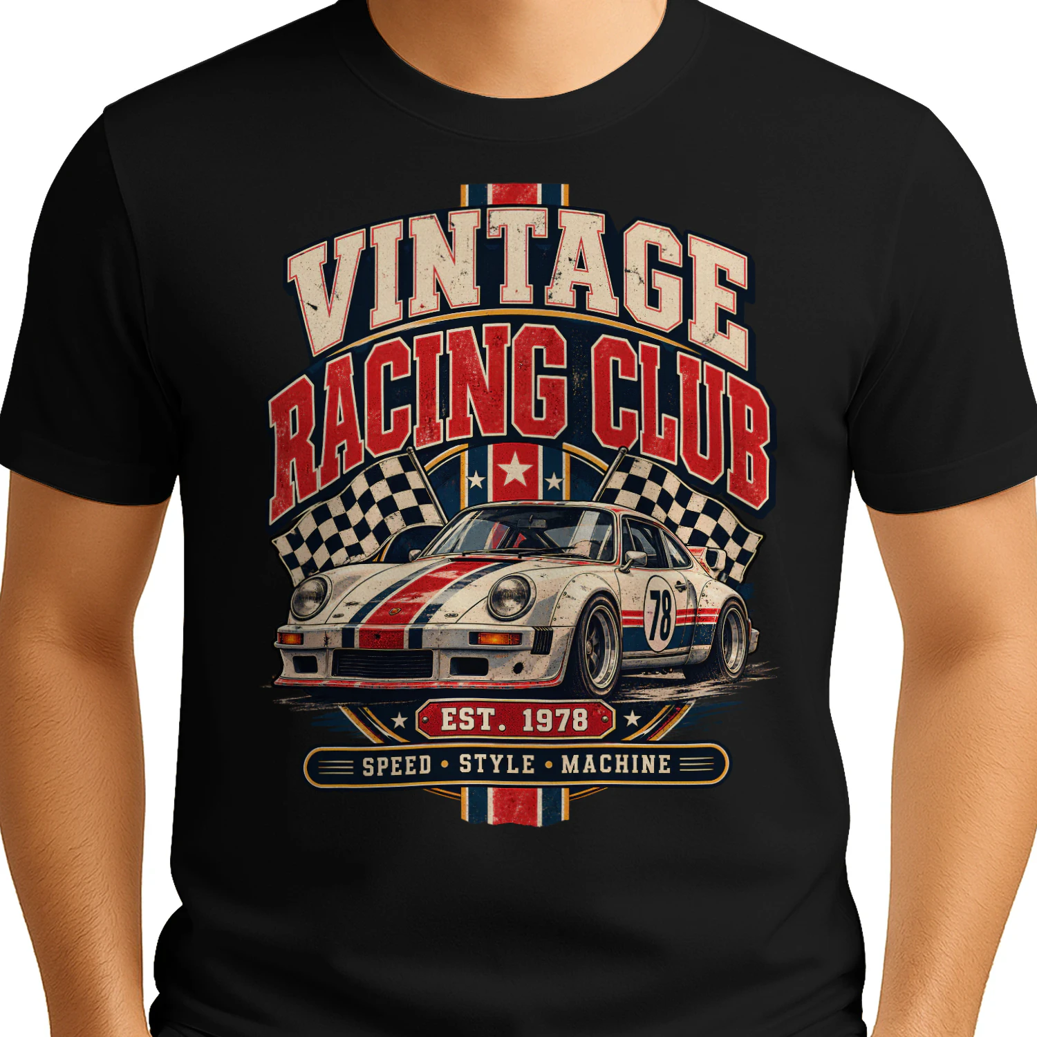 Vintage Racing Club Shirt, Retro Sports Car Racing Tee, Classic Motorsport Graphic, Speed Style Machine Apparel