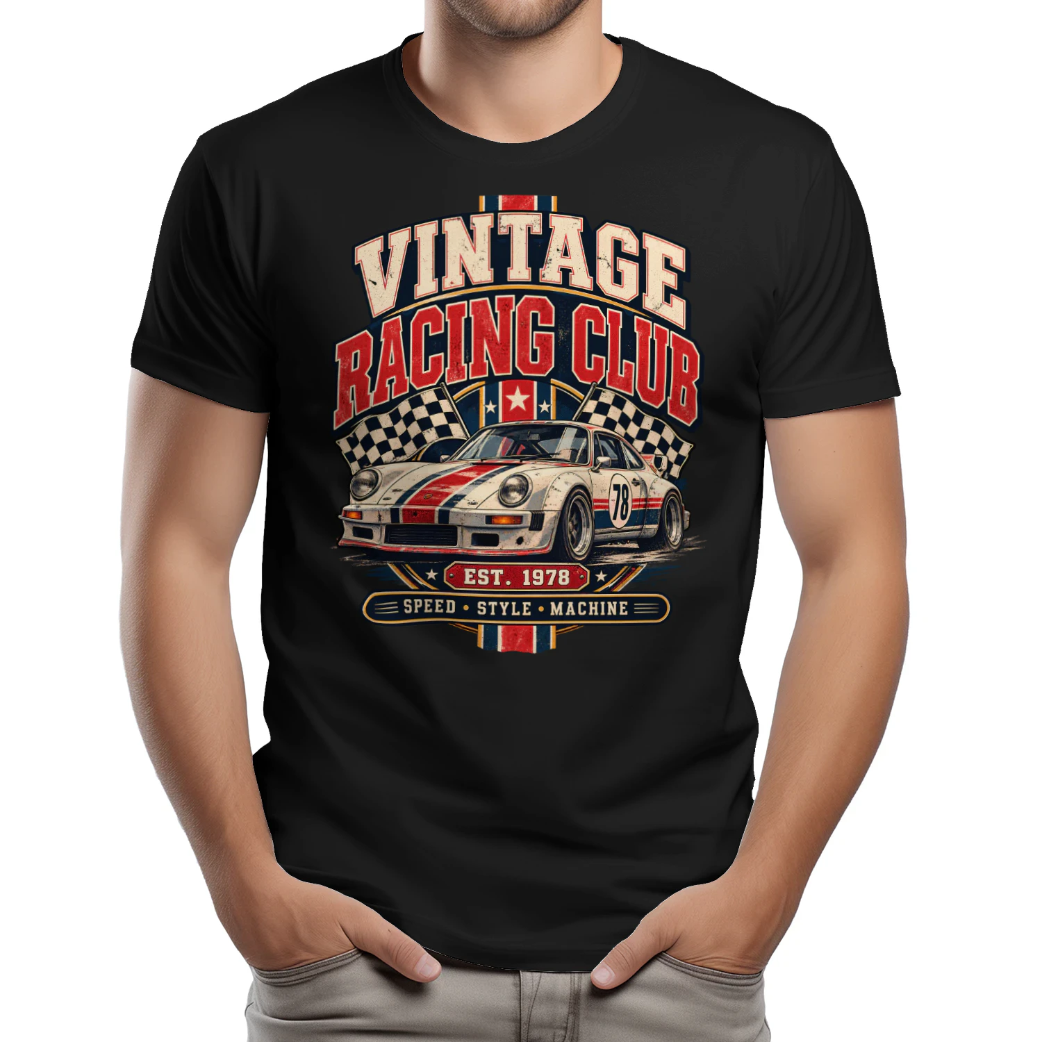 Vintage Racing Club Shirt, Retro Sports Car Racing Tee, Classic Motorsport Graphic, Speed Style Machine Apparel
