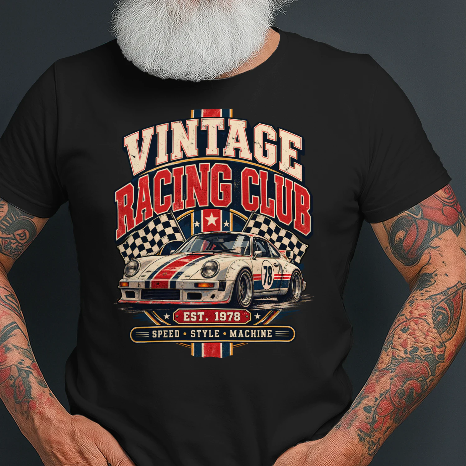 Vintage Racing Club Shirt, Retro Sports Car Racing Tee, Classic Motorsport Graphic, Speed Style Machine Apparel