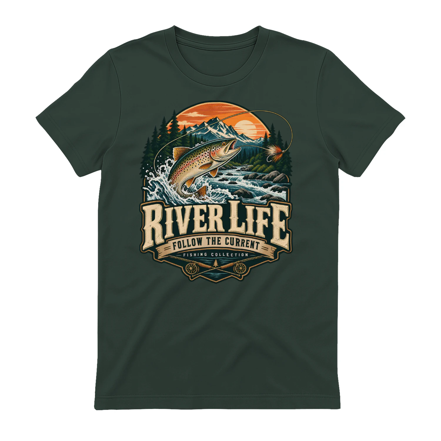 🎣 River Life Fly Fishing Shirt | Vintage Angler Outdoor Fishing Tee