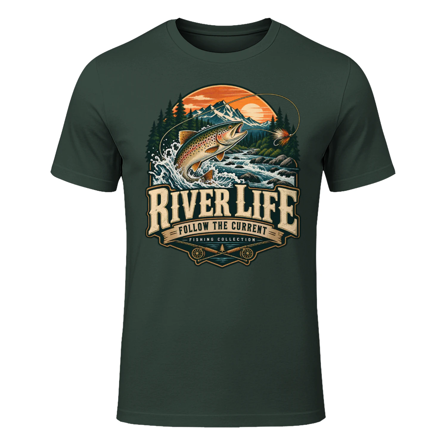 🎣 River Life Fly Fishing Shirt | Vintage Angler Outdoor Fishing Tee
