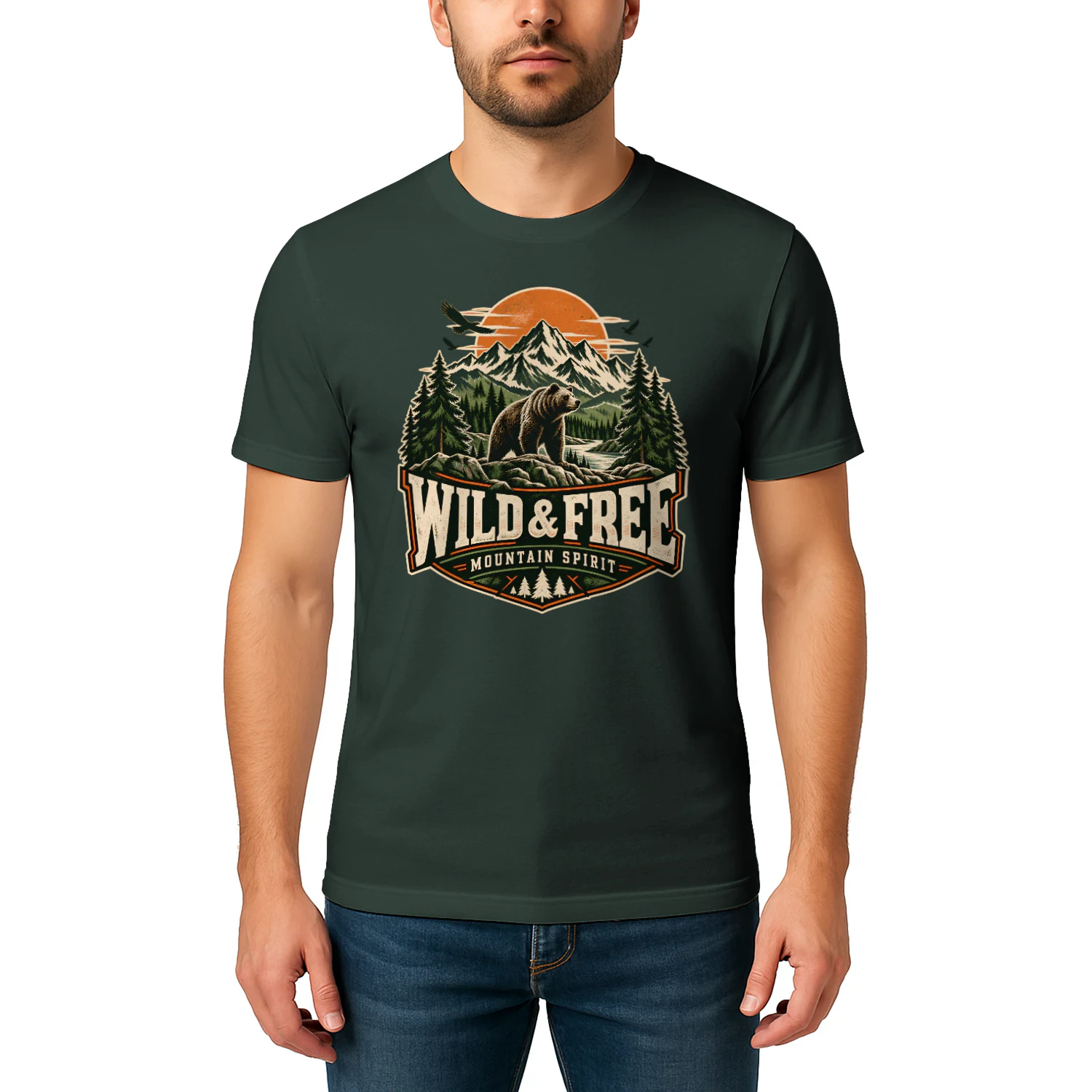 🐻 Wild Free Mountain Bear Shirt | Vintage Wilderness Outdoor Adventure Tee