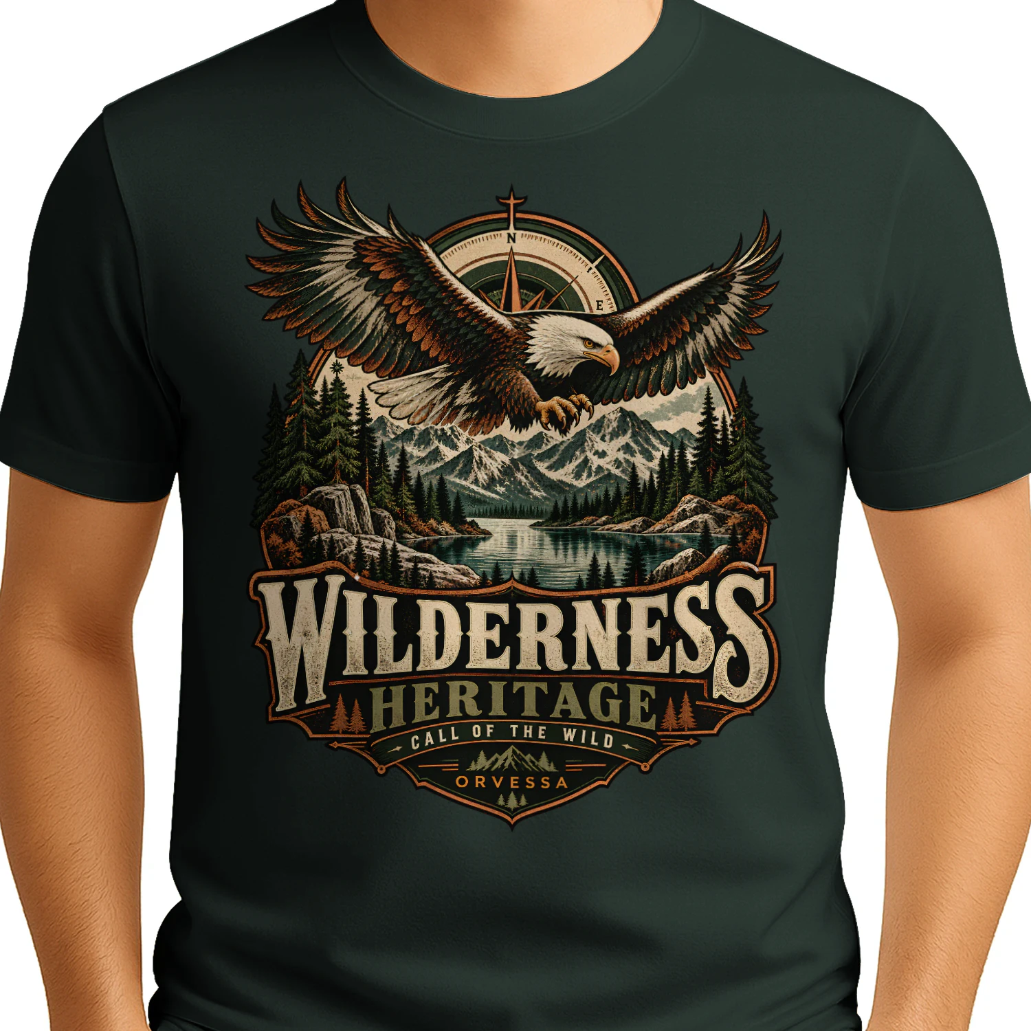 🦅 Wilderness Heritage Eagle Shirt | Vintage Outdoor Mountain Adventure Tee
