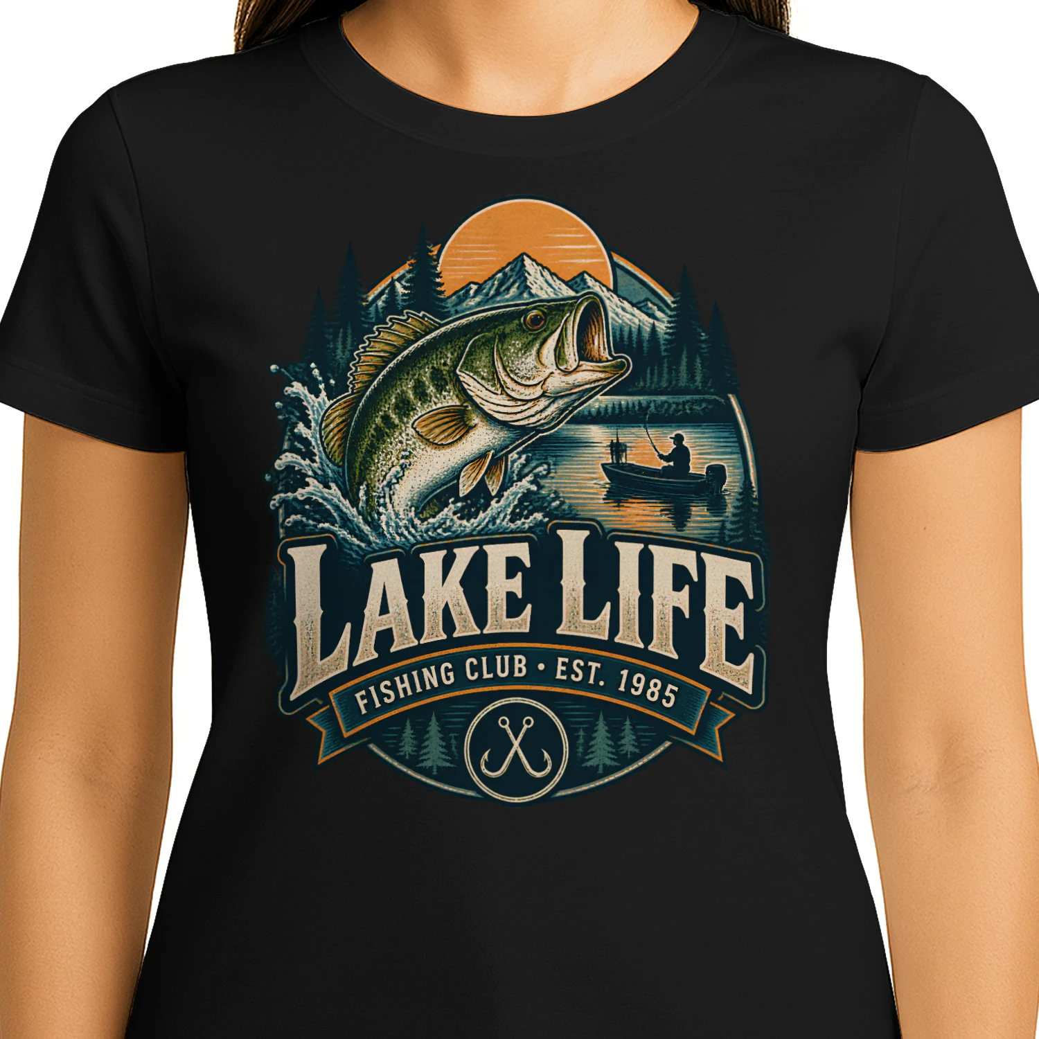 Lake Life Fishing Club Shirt, Vintage Fishing T-Shirt, Angler Gift, Bass Fisherman Apparel, Outdoor Lake Lover Tee