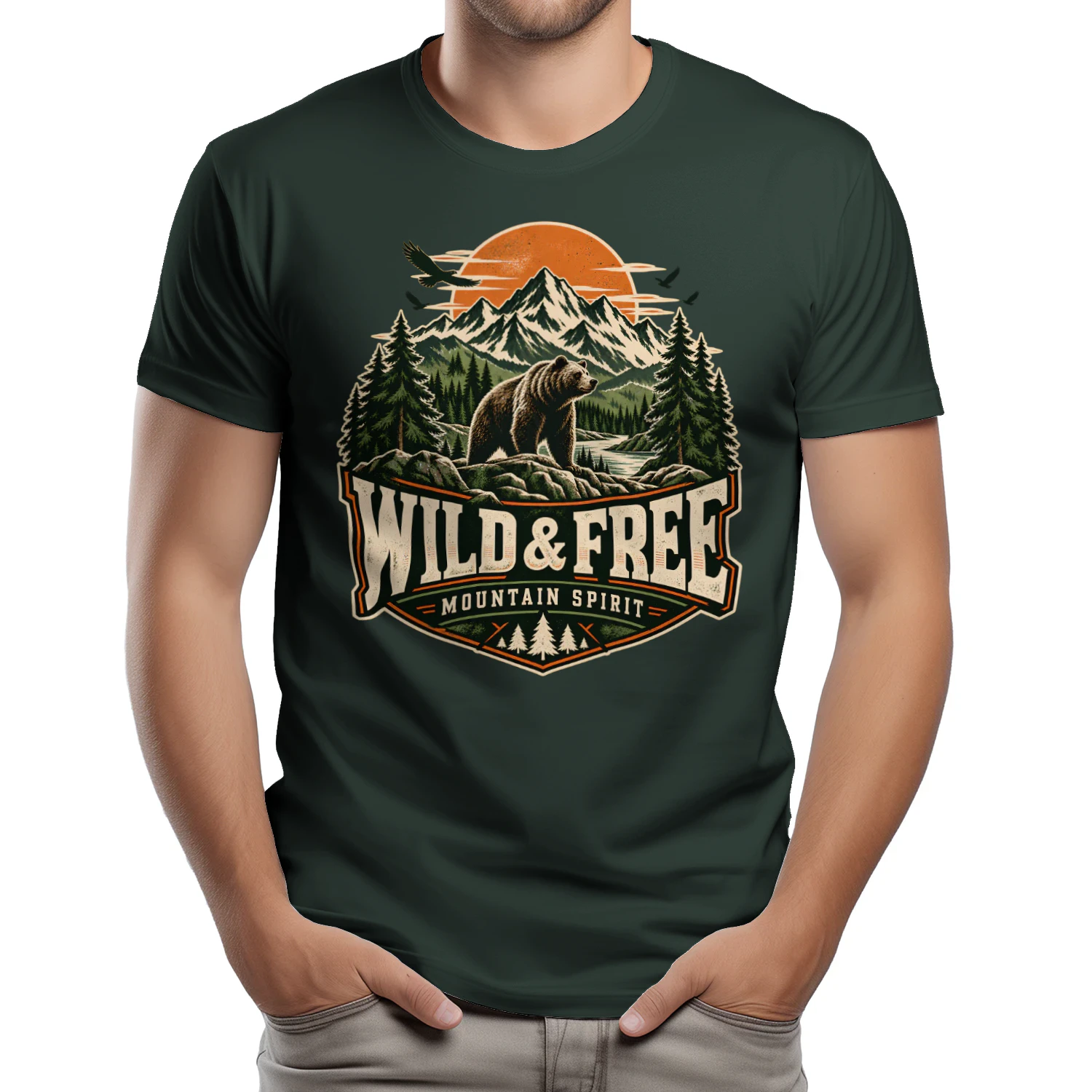 🐻 Wild Free Mountain Bear Shirt | Vintage Wilderness Outdoor Adventure Tee