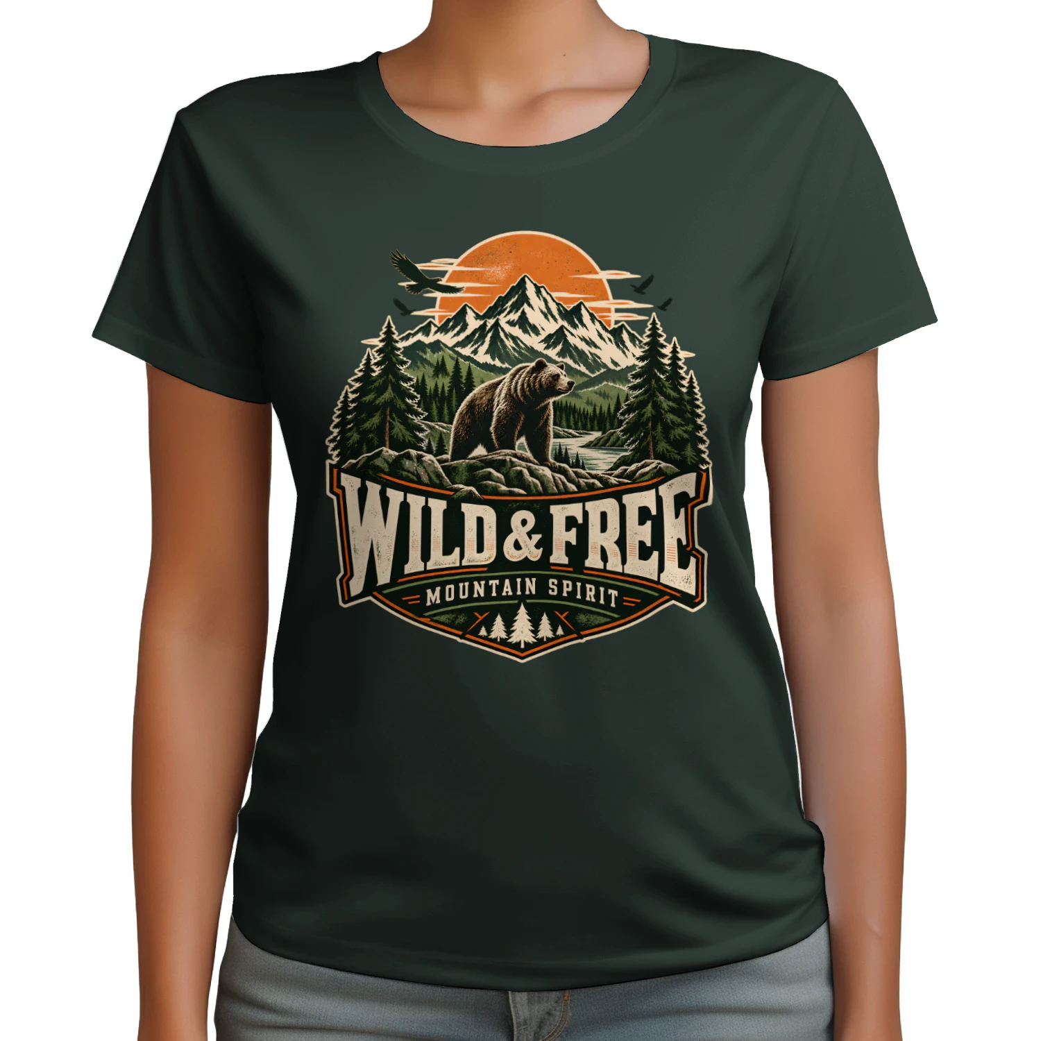 🐻 Wild Free Mountain Bear Shirt | Vintage Wilderness Outdoor Adventure Tee
