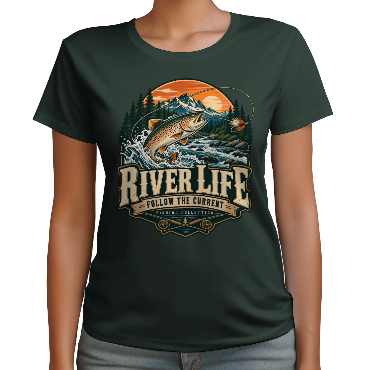 🎣 River Life Fly Fishing Shirt | Vintage Angler Outdoor Fishing Tee