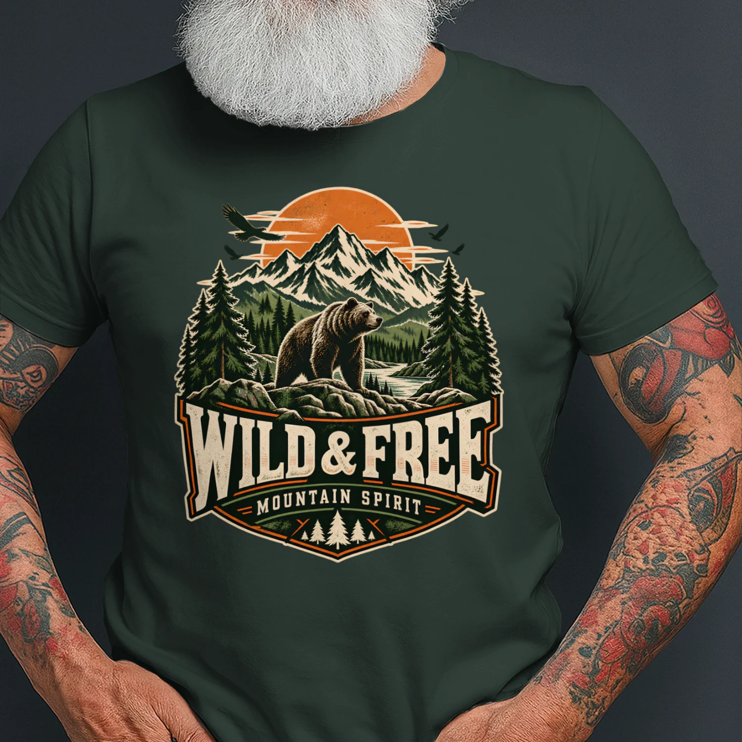 🐻 Wild Free Mountain Bear Shirt | Vintage Wilderness Outdoor Adventure Tee