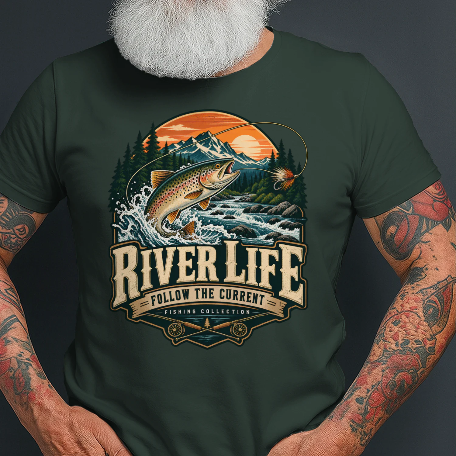 🎣 River Life Fly Fishing Shirt | Vintage Angler Outdoor Fishing Tee