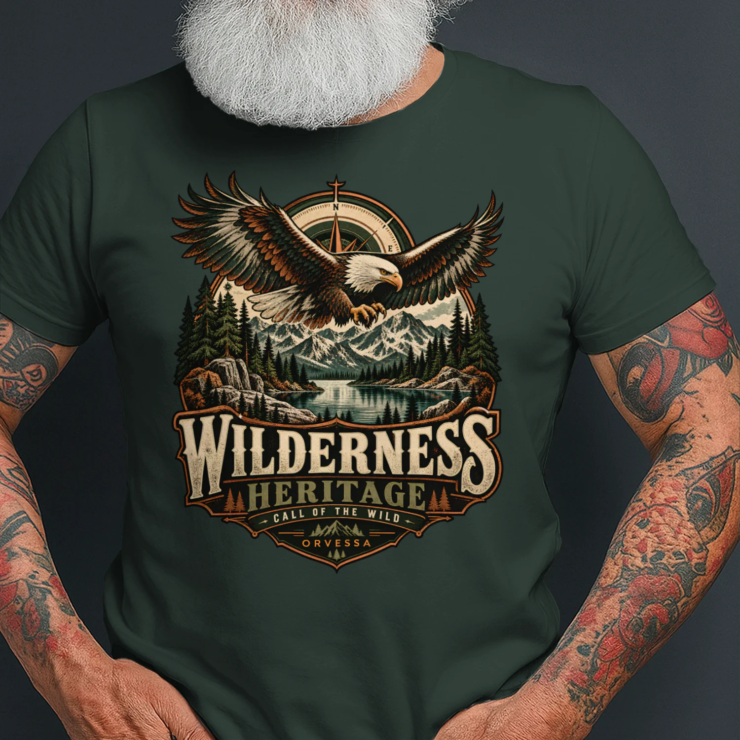 🦅 Wilderness Heritage Eagle Shirt | Vintage Outdoor Mountain Adventure Tee