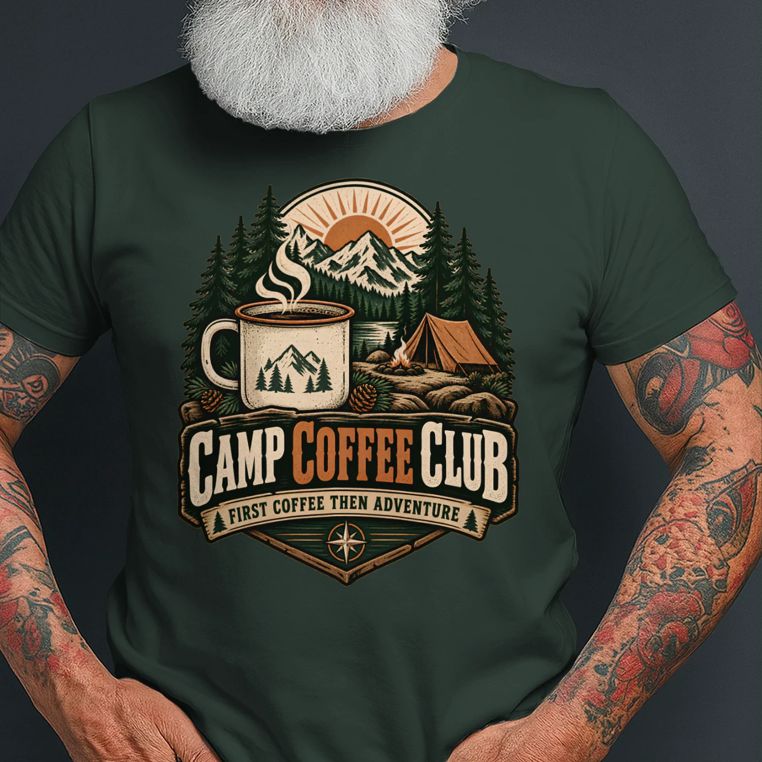 ☕ Camp Coffee Club Shirt | Outdoor Coffee Camping Adventure Tee