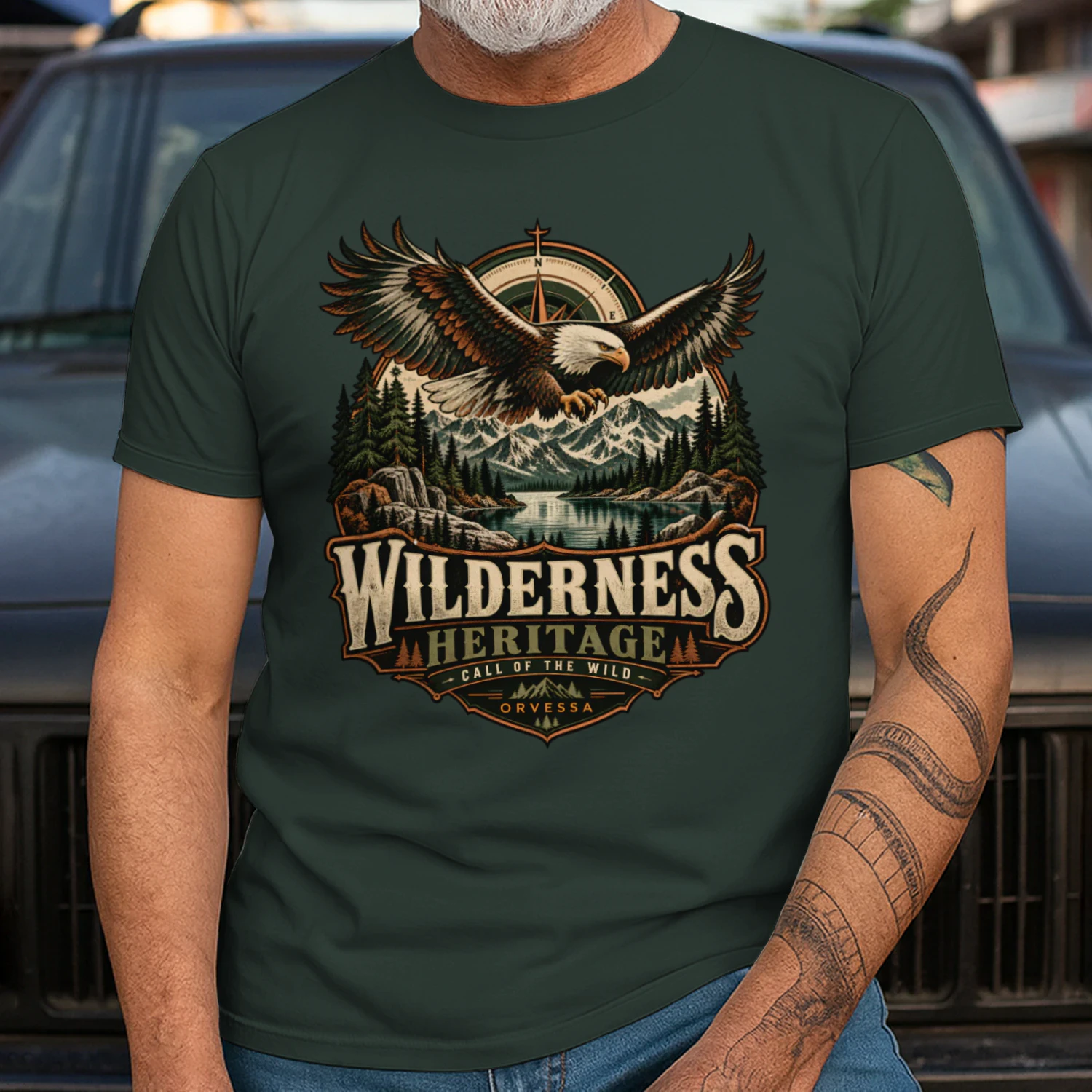 🦅 Wilderness Heritage Eagle Shirt | Vintage Outdoor Mountain Adventure Tee