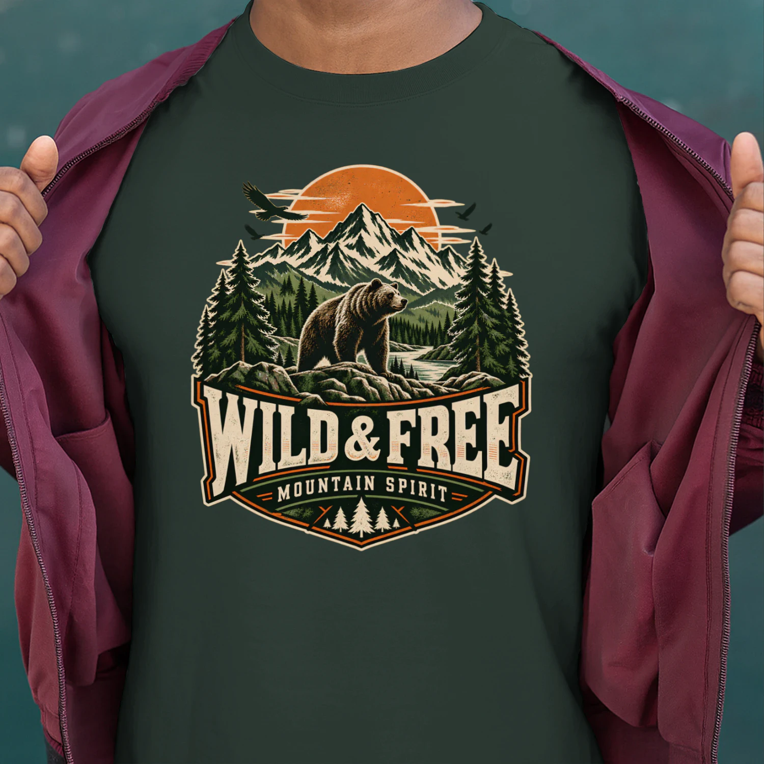 🐻 Wild Free Mountain Bear Shirt | Vintage Wilderness Outdoor Adventure Tee