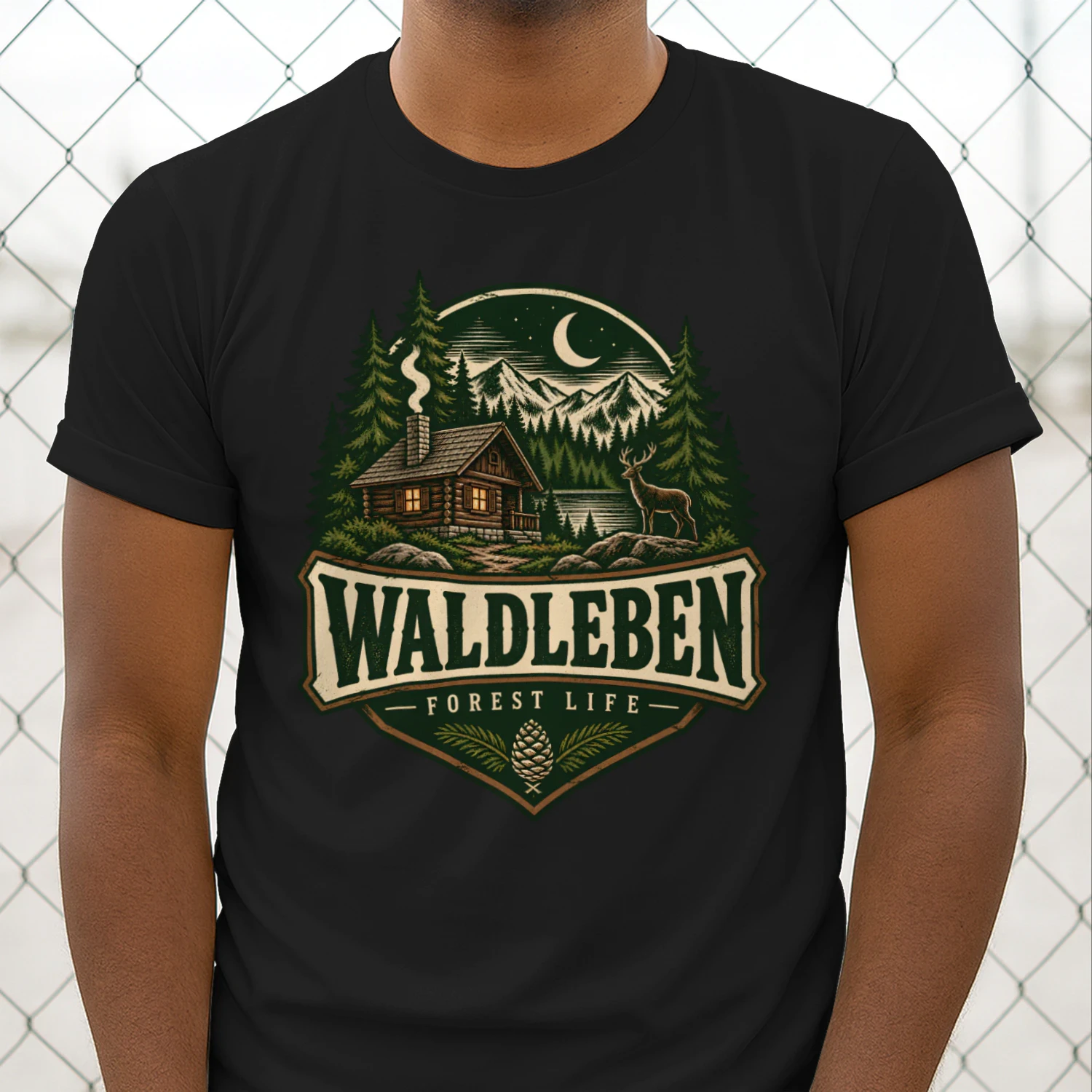 Waldleben Forest Life Shirt 🌲 Vintage Cabin Outdoor Tee, German Woodland Hiking T-Shirt, Nature Lover Gift, Mountain Camping Shirt for Men & Women – Get Yours!
