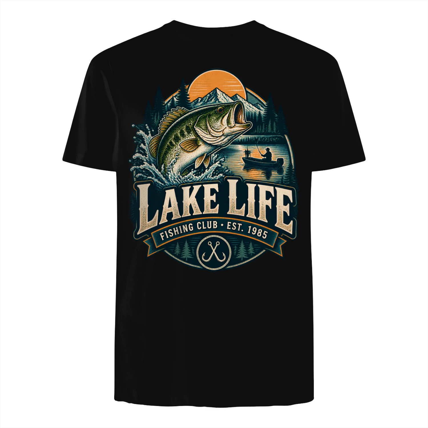 Lake Life Fishing Club Shirt, Vintage Fishing T-Shirt, Angler Gift, Bass Fisherman Apparel, Outdoor Lake Lover Tee