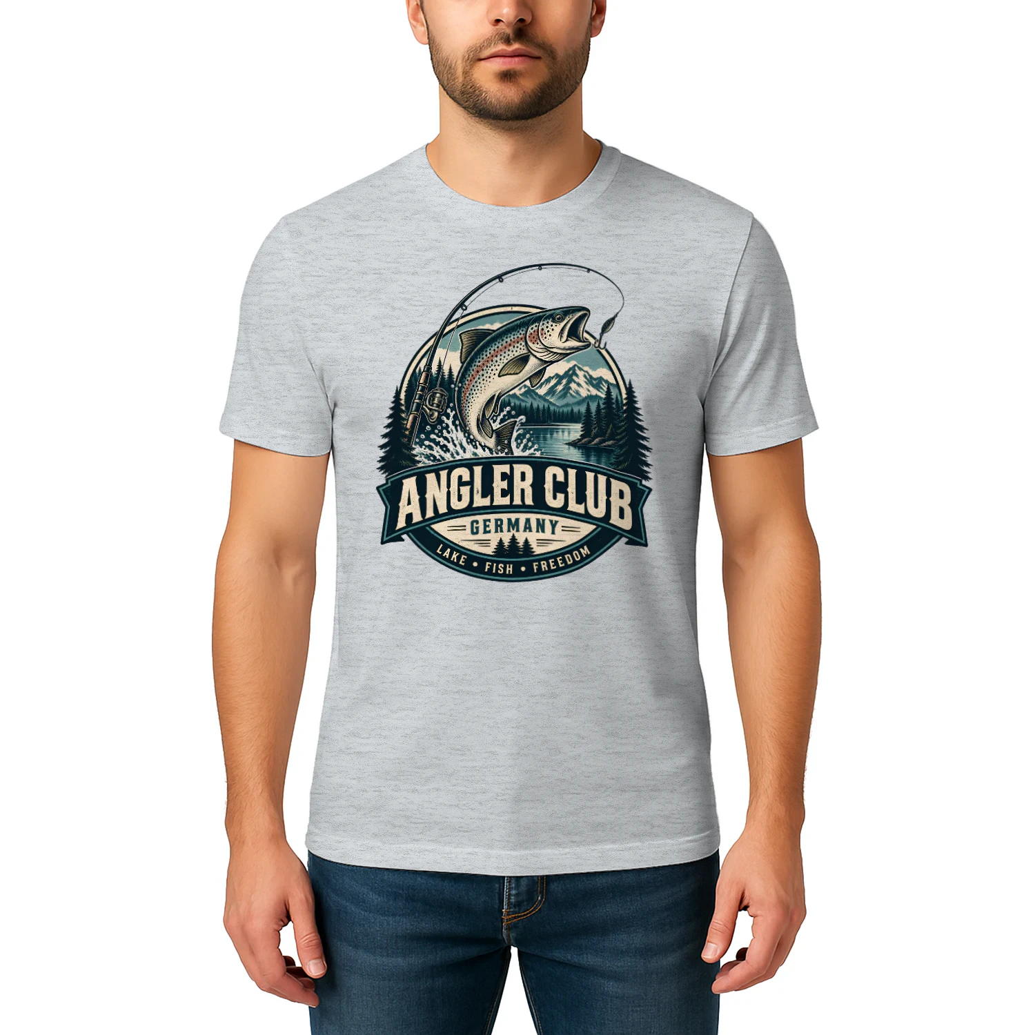 Angler Club Germany Shirt 🎣 Vintage Fishing T-Shirt, Trout Fisherman Tee, Lake Adventure Apparel, Outdoor Angler Gift for Men, Dad Fishing Shirt – Get Yours!