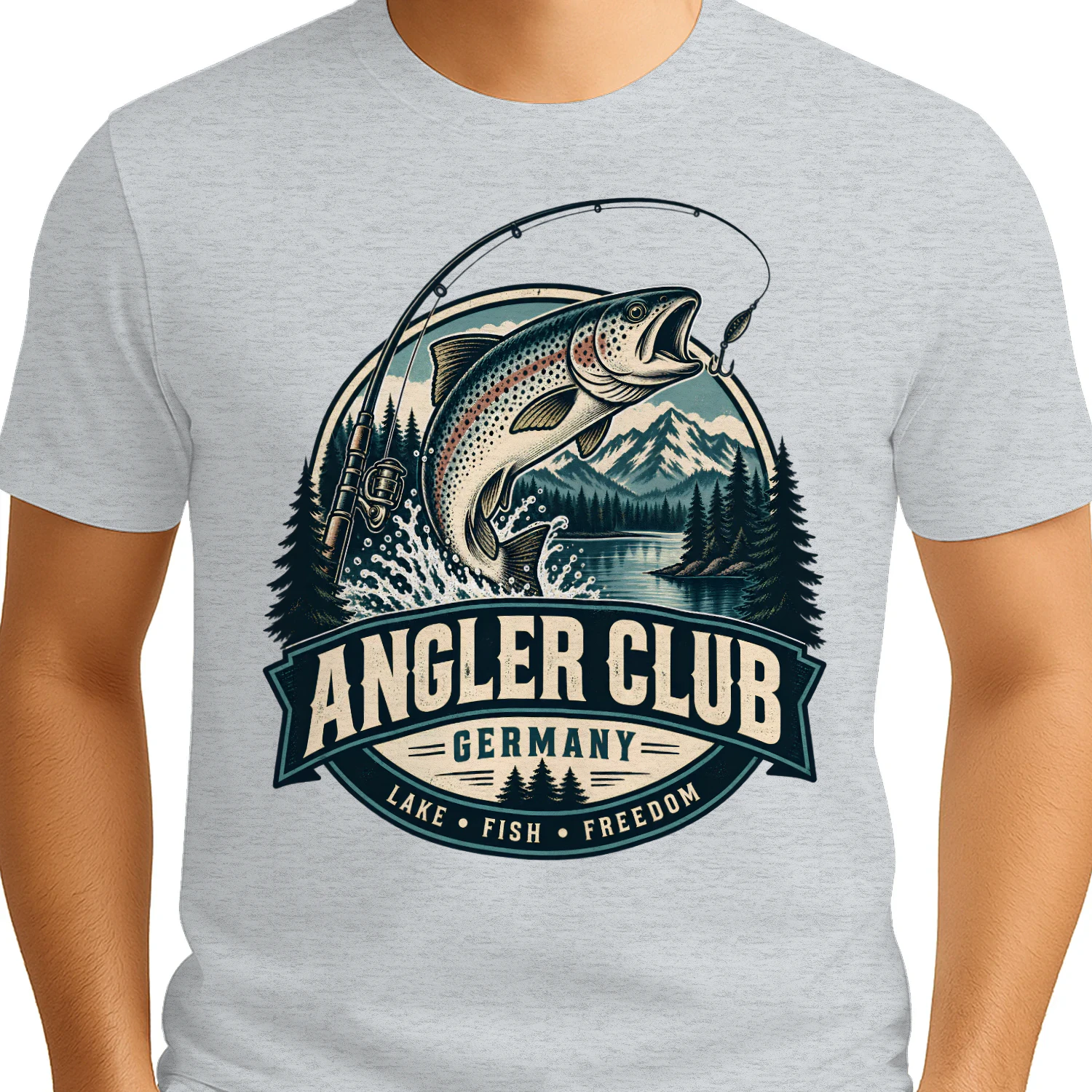 Angler Club Germany Shirt 🎣 Vintage Fishing T-Shirt, Trout Fisherman Tee, Lake Adventure Apparel, Outdoor Angler Gift for Men, Dad Fishing Shirt – Get Yours!