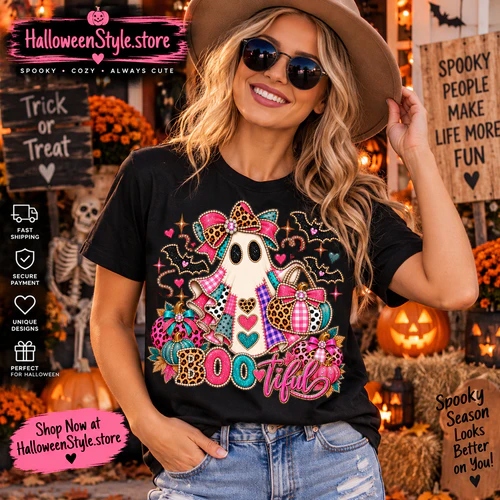BOOtiful Halloween Ghost – Cute & Spooky Patchwork Design