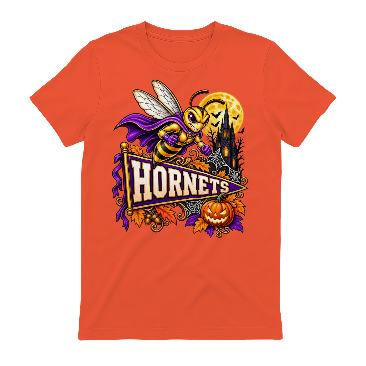 Custom Halloween School Mascot Shirt Spooky Teachers and School Spirit Comfort Colors Tee Personalized Hornets