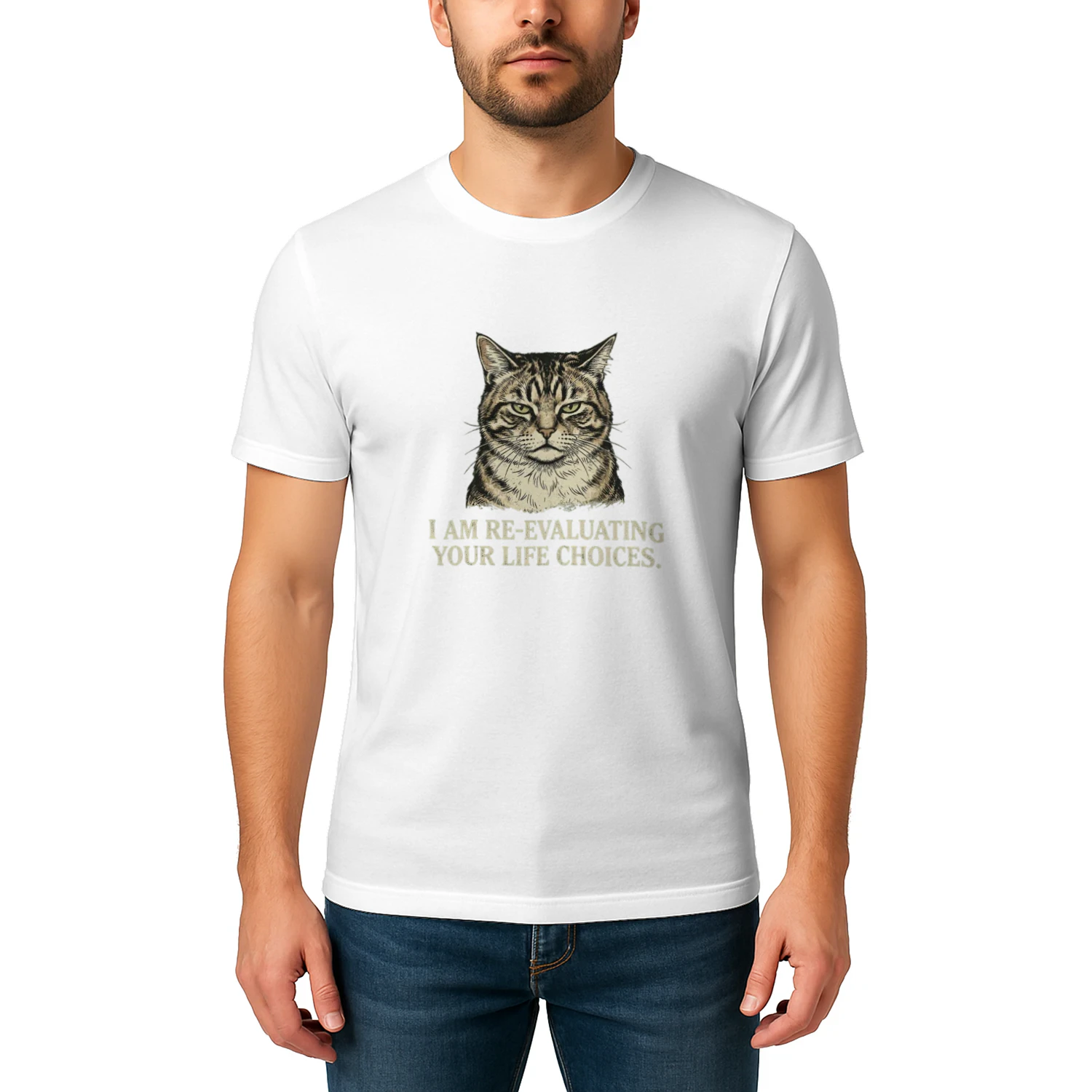 Funny Cat Meme T-Shirt — Humorous Cat Graphic Tee