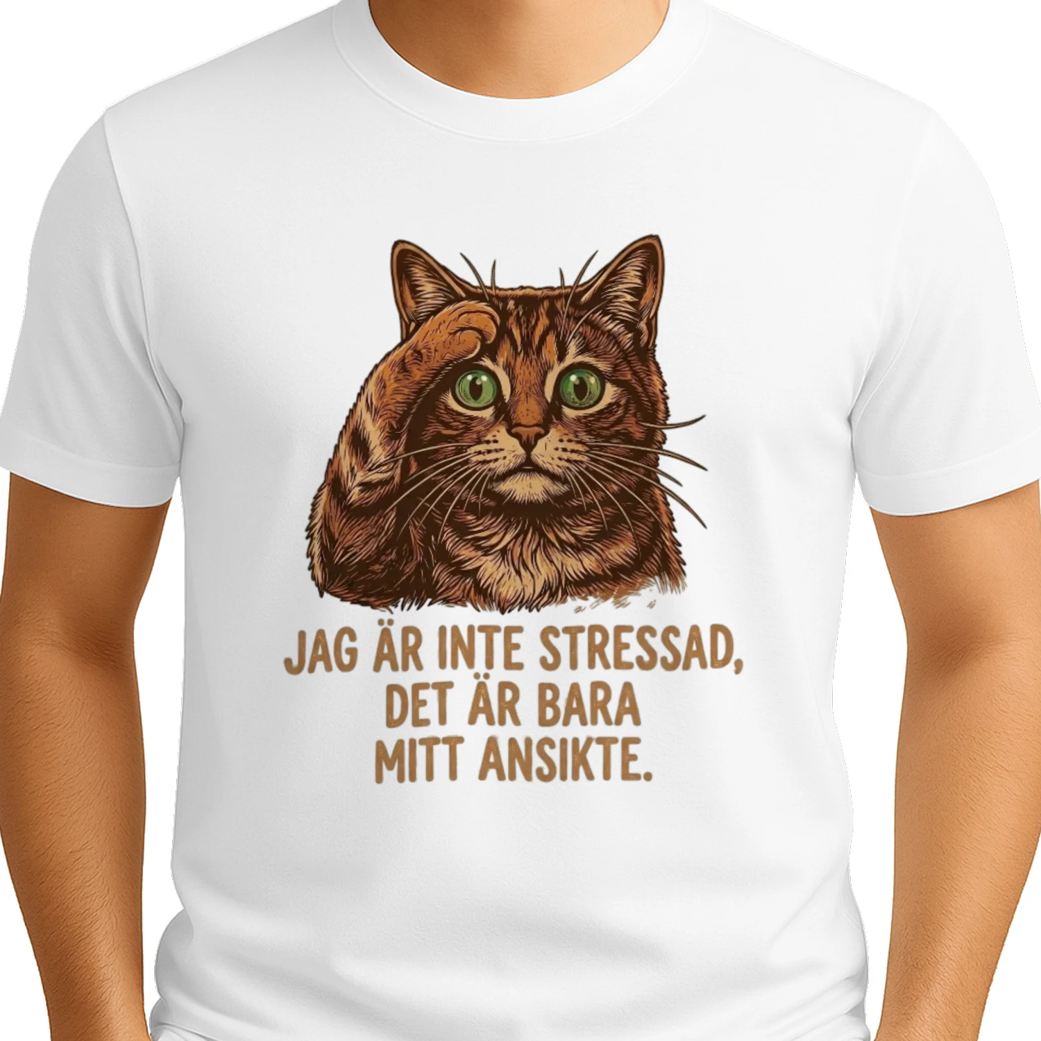 Vintage Stressed Cat T-Shirt — Retro Funny Cat Graphic Tee