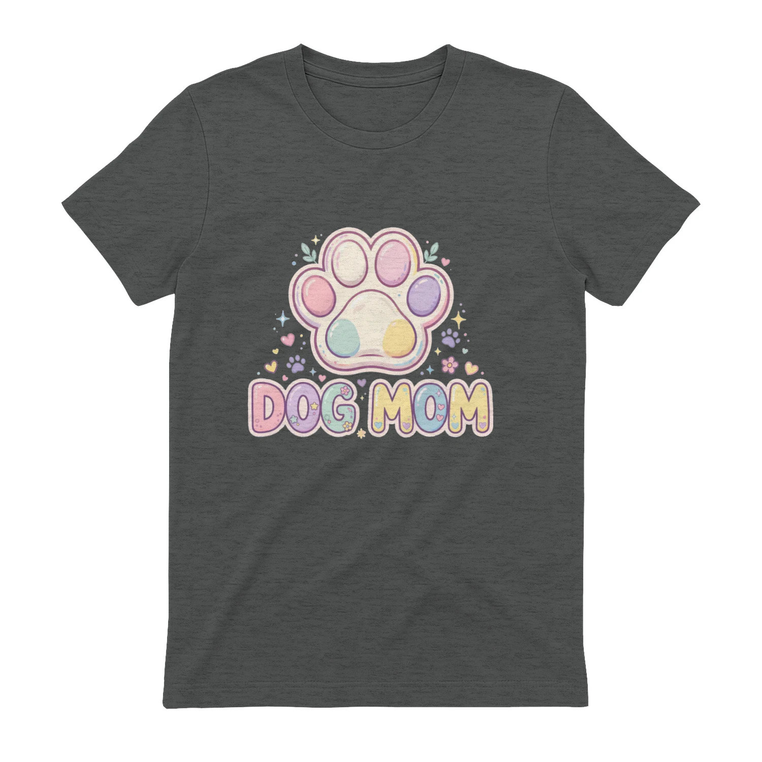 Pastel Dog Mom T-Shirt — Cute Kawaii Paw Print Dog Lover Tee