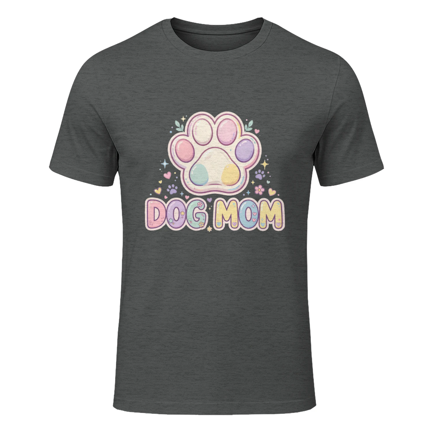 Pastel Dog Mom T-Shirt — Cute Kawaii Paw Print Dog Lover Tee