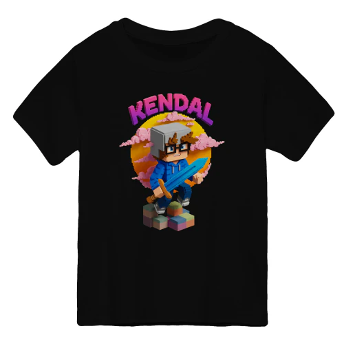 Kendal Merch - Voxel Art Kendal al Tramonto con Spada