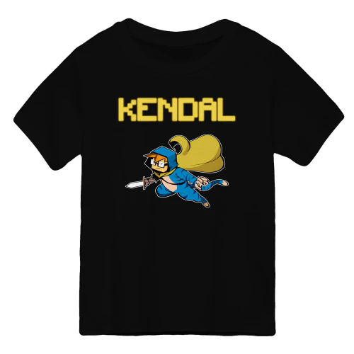 Kendal Merch - Eroe Pixel Art Vintage con Cappa Gialla