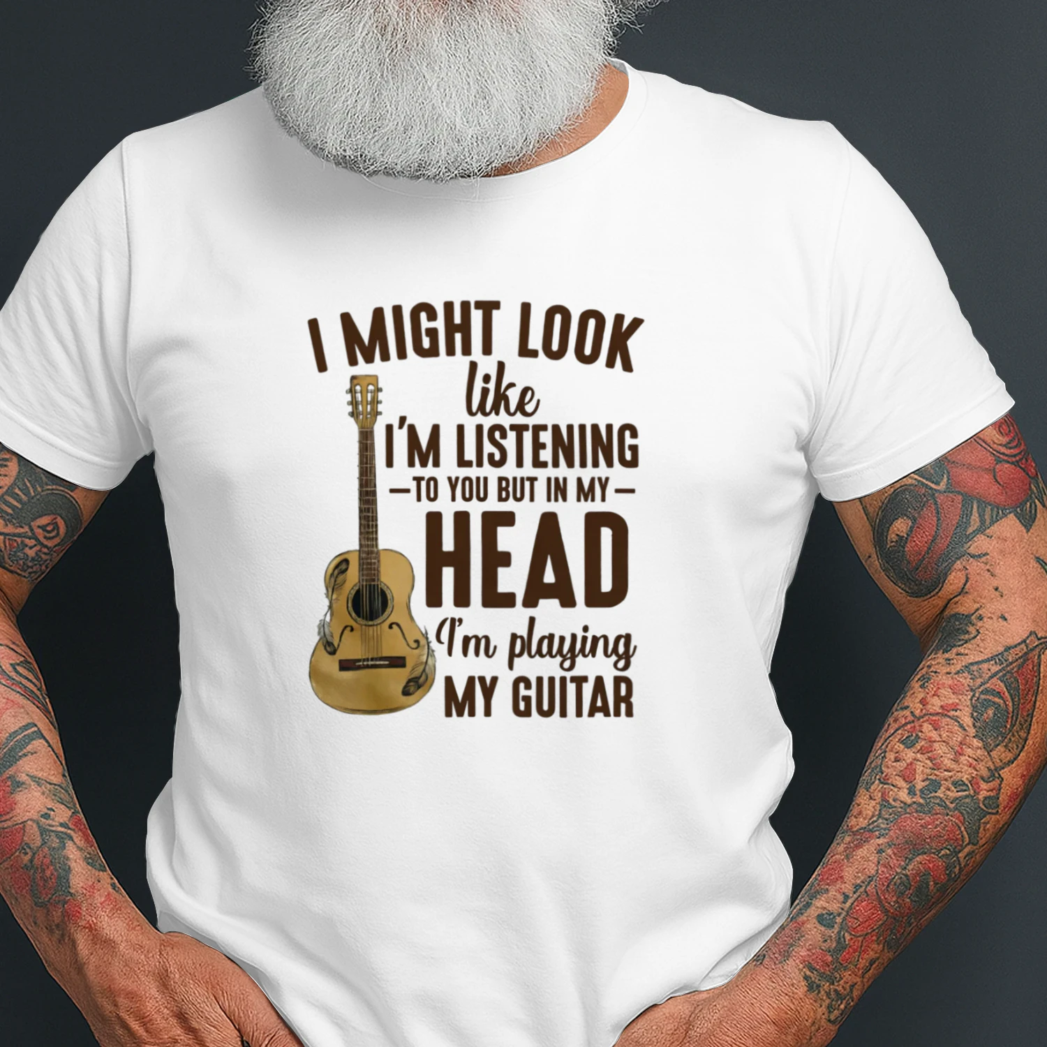 In My Head Playing Guitar Funny Musician