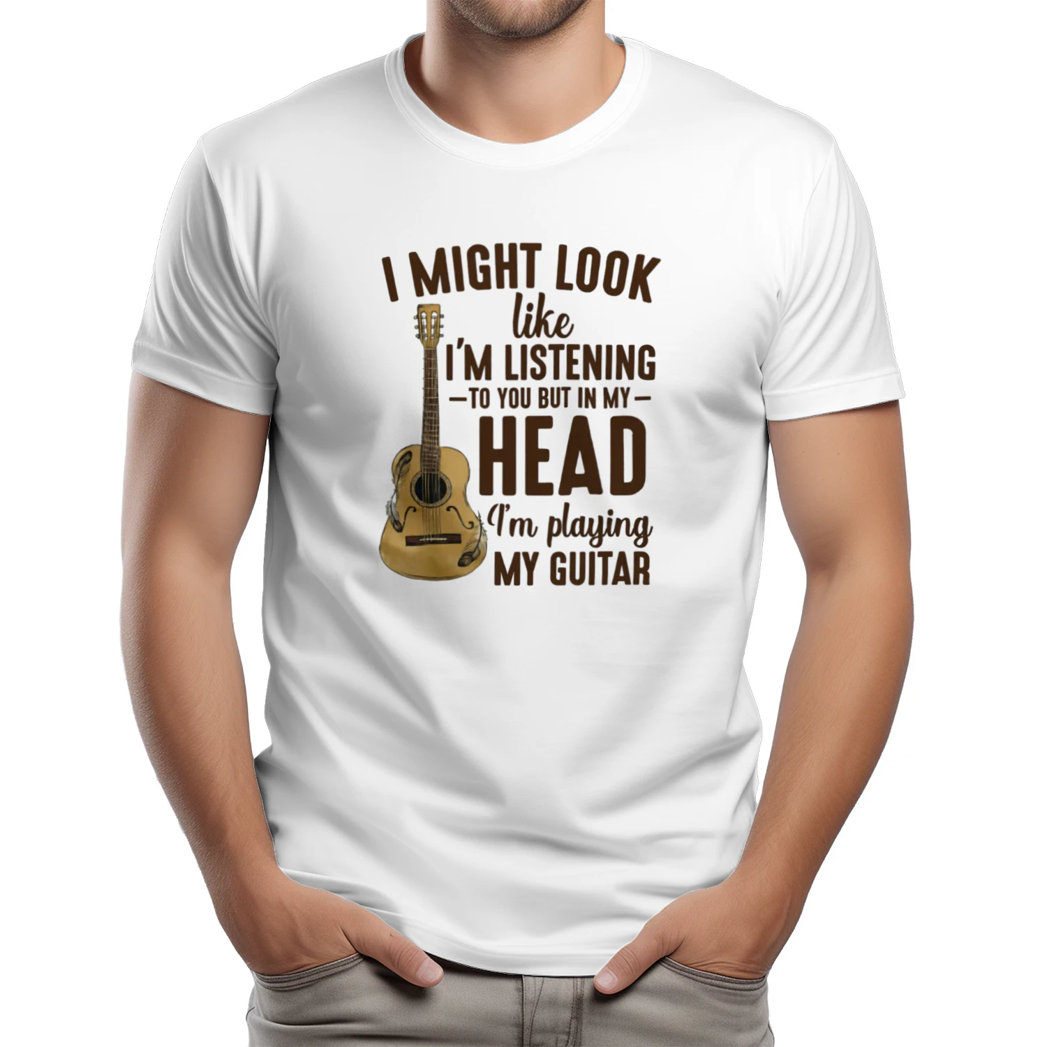 In My Head Playing Guitar Funny Musician